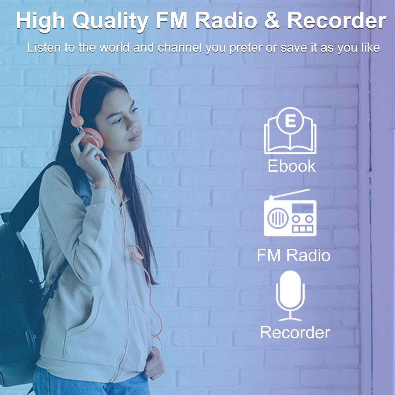 Alt view image 4 of 7 - MP3 Players, Portable 16GB MP3 Music Player with Speaker, HiFi Lossless Walkman Player for Sports/Relaxing, Video/FM Radio/Recording Multi-Functional Media Player with Earphones, Supports TF Card