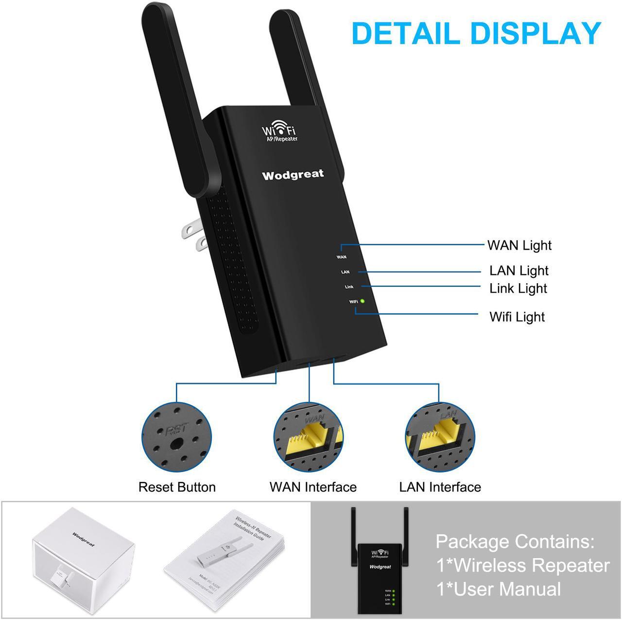 Alt view image 7 of 7 - WiFi Range Extender, WiFi Repeater Wireless Network Signal Superboost, Mini Router Signal Blast, 300Mbps New Long Range WiFi Extension for Whole Home Coverage