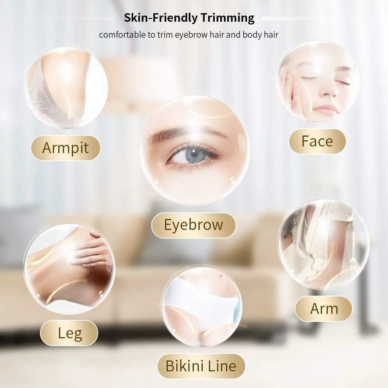 Alt view image 3 of 7 - Eyebrow Trimmer Epilator Eyebrow Hair Remover Painless for Face Lips Facial Portable Eyebrow Razor with Light for Women Men
