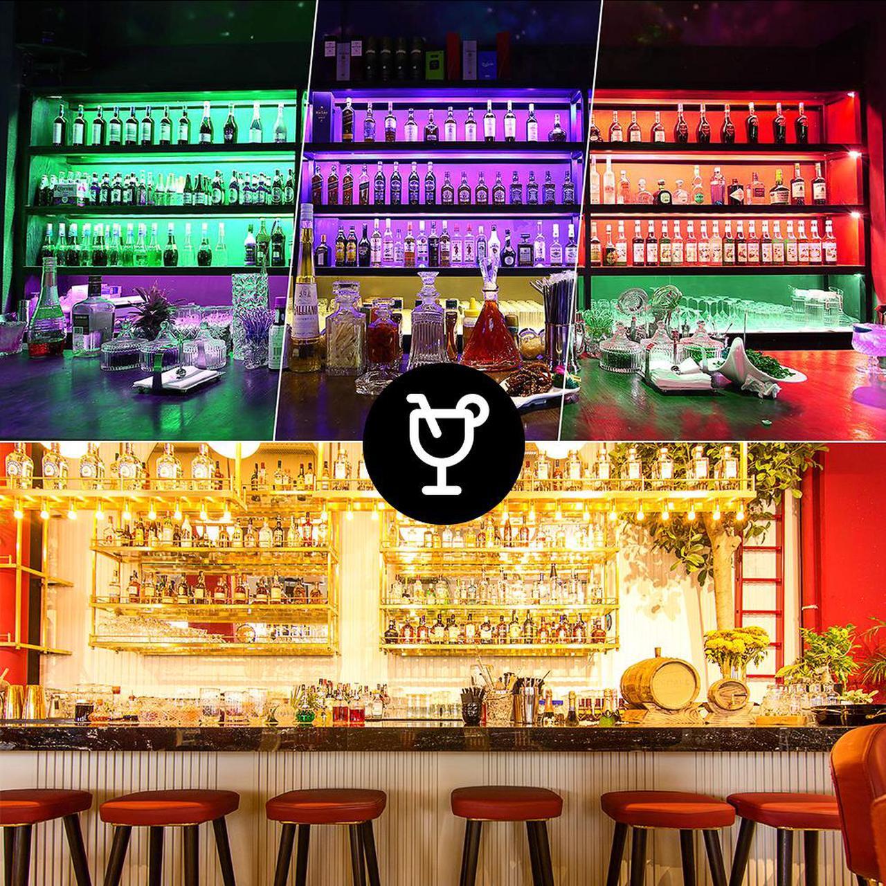 Alt view image 7 of 7 - LED Strip Lights, 16.4ft RGB LED Light Strip 5050 LED Tape Lights, Color Changing LED Strip Lights with Remote for Home Lighting Kitchen Bed Flexible Strip Lights for Bar Home Decoration