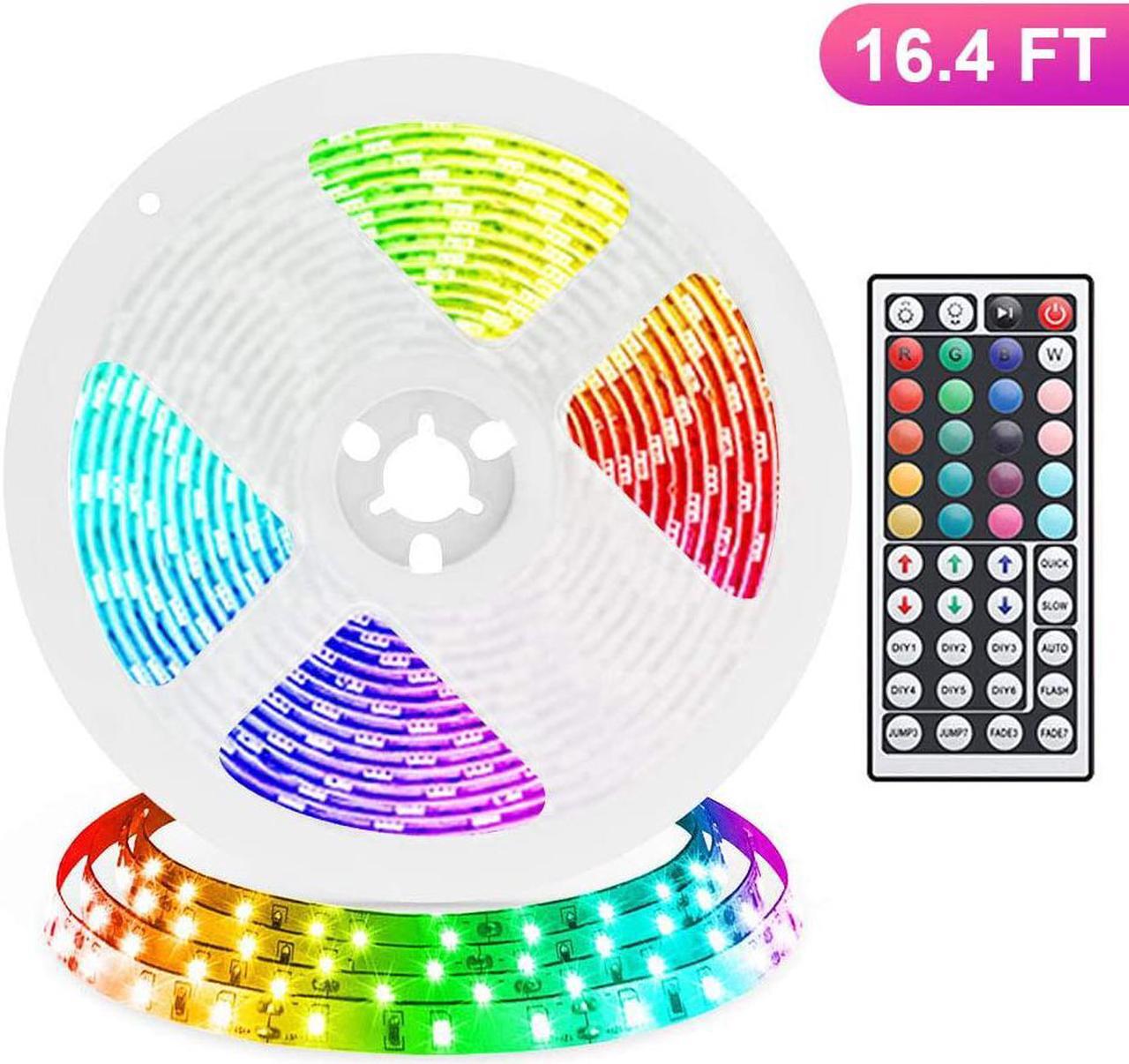 Main image of LED Strip Lights, 16.4ft RGB LED Light Strip 5050 LED Tape Lights, Color Changing LED Strip Lights with Remote for Home Lighting Kitchen Bed Flexible Strip Lights for Bar Home Decoration