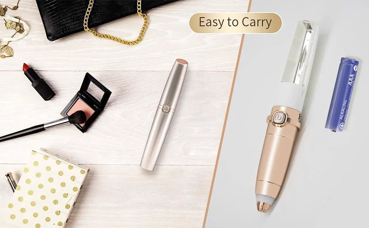 Alt view image 6 of 7 - Rechargeable Eyebrow Trimmer Eyebrow Razor Painless-Precision Eyebrow Hair Remover Tool For Face Lips Nose Facial Hair Removal for Men Women (Gold-Rechargeable)