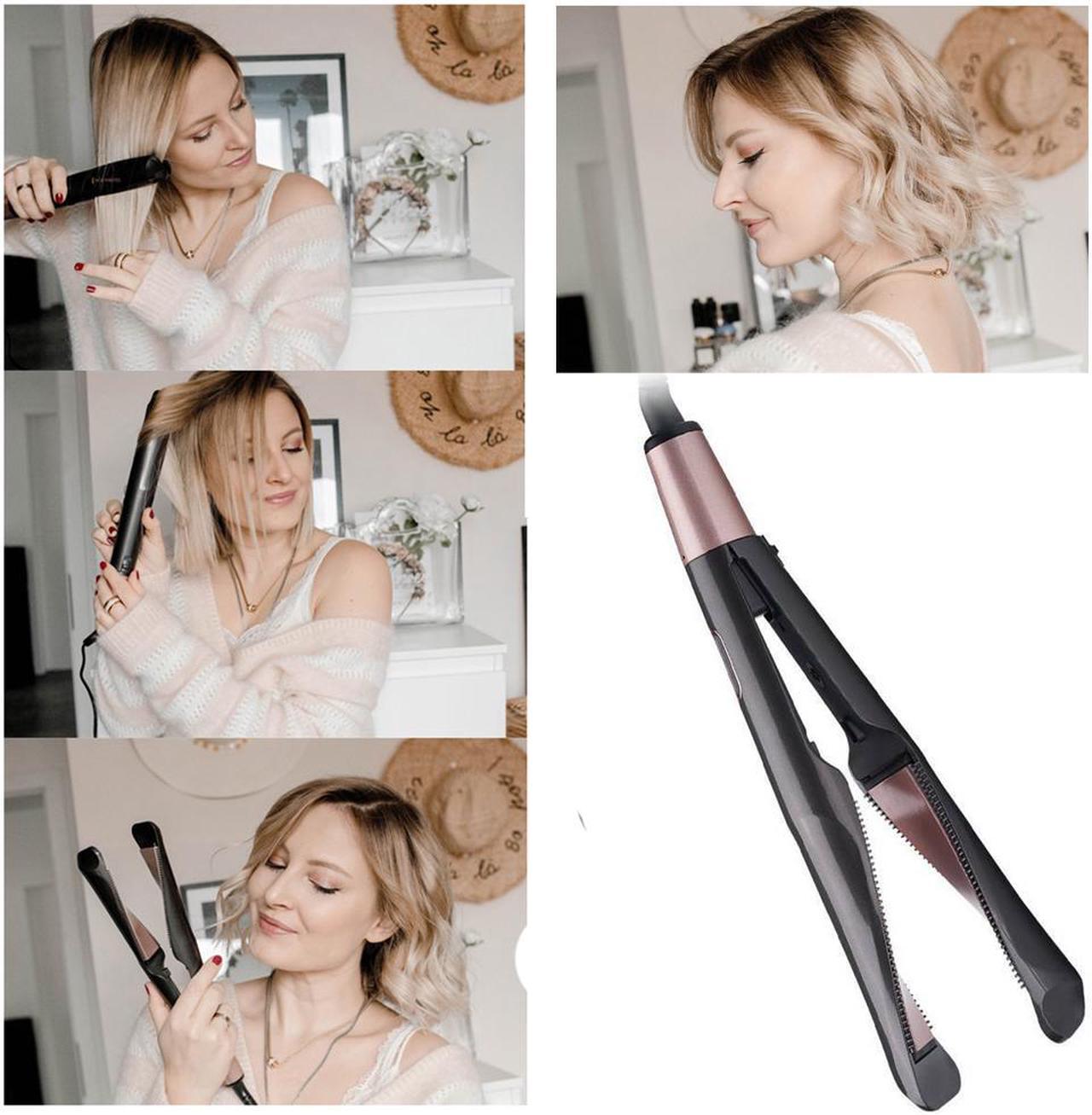 Alt view image 5 of 6 - Hair Straightener and Curler, 2 in 1 Straightener and Curling Iron, Titanium Flat Iron for Hair Professional