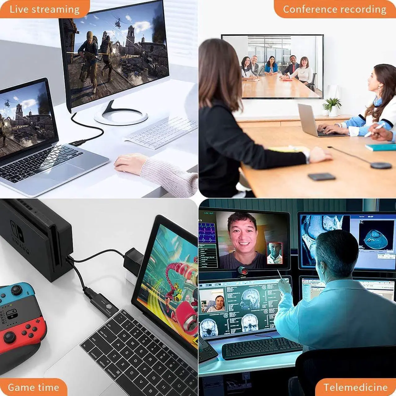 Alt view image 3 of 7 - PORTHOLIC Audio Video Capture Cards with 5ft High Speed HDMI Cable, HDMI to USB 2.0 Capture - High Definition 1080p 30fps - for Gaming, Streaming, Broadcasting, Video Conference or Teaching