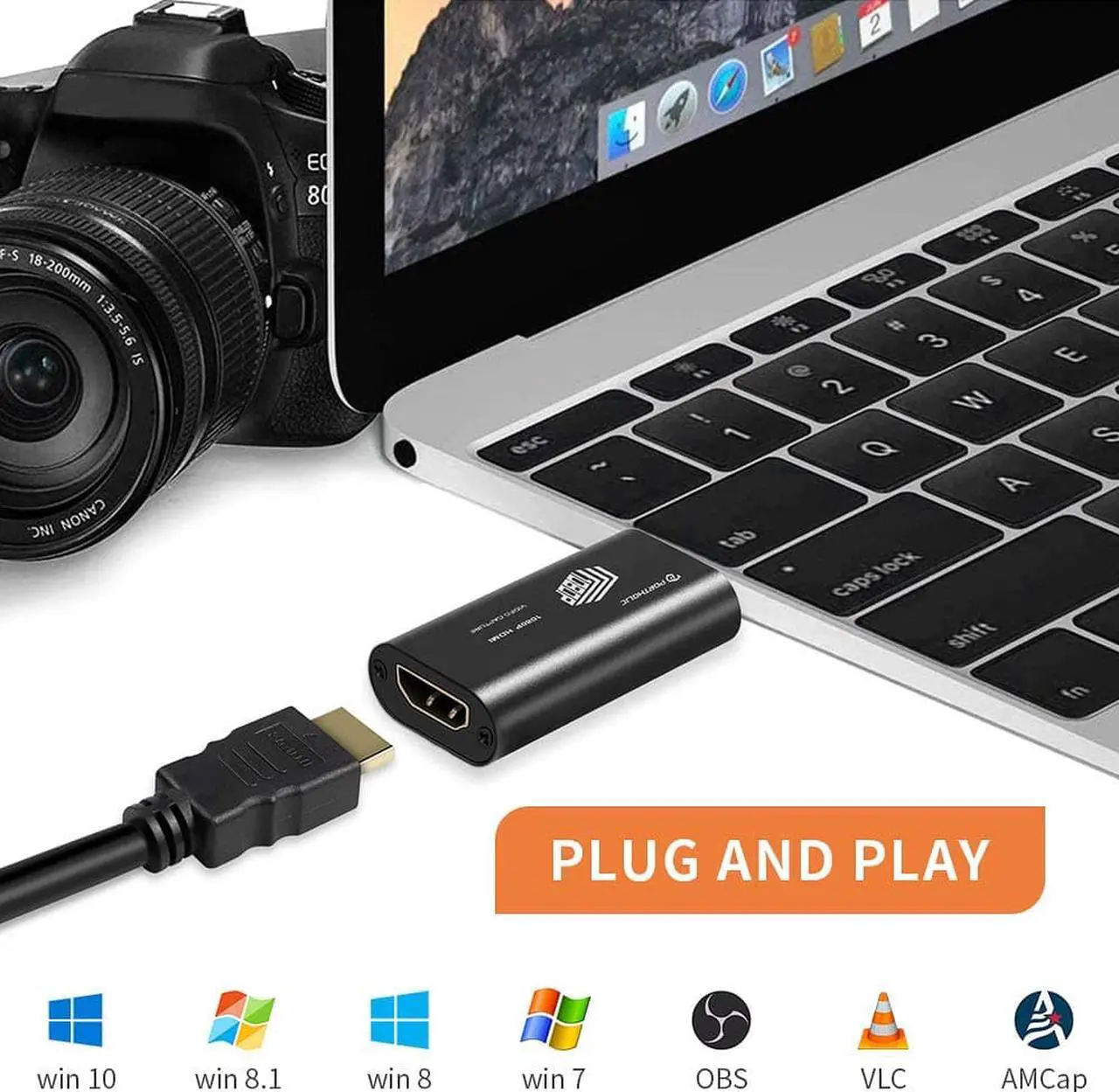 Alt view image 6 of 7 - PORTHOLIC Audio Video Capture Cards with 5ft High Speed HDMI Cable, HDMI to USB 2.0 Capture - High Definition 1080p 30fps - for Gaming, Streaming, Broadcasting, Video Conference or Teaching