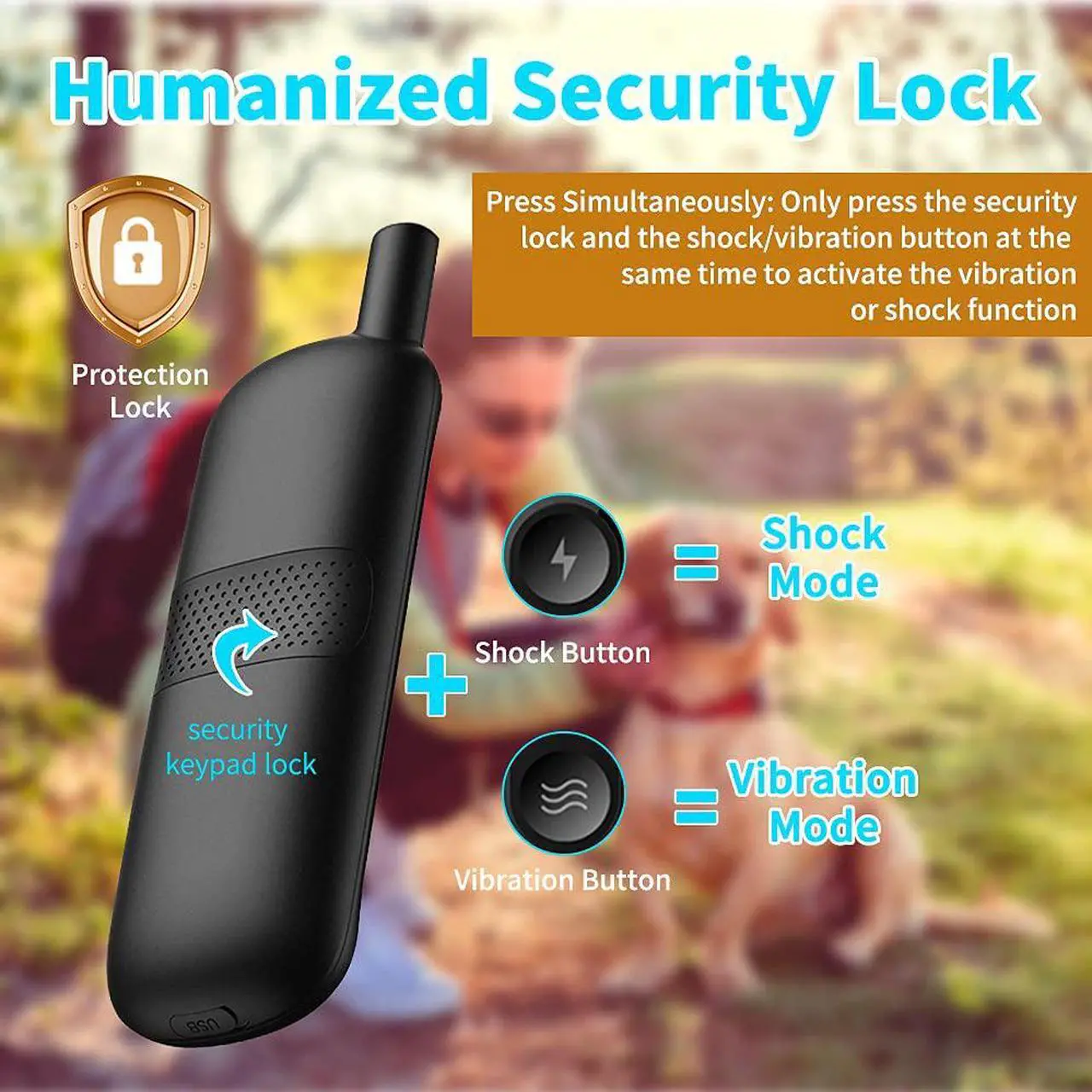 Alt view image 3 of 7 - Dog Training Collar, Rechargeable Shock Collar for Dogs with 3000ft Remote Range IP65 Waterproof Shock Collar w/3 Safe Training Modes, Beep, Vibration and Shock, Dog Collar for Small Medium Large Dogs