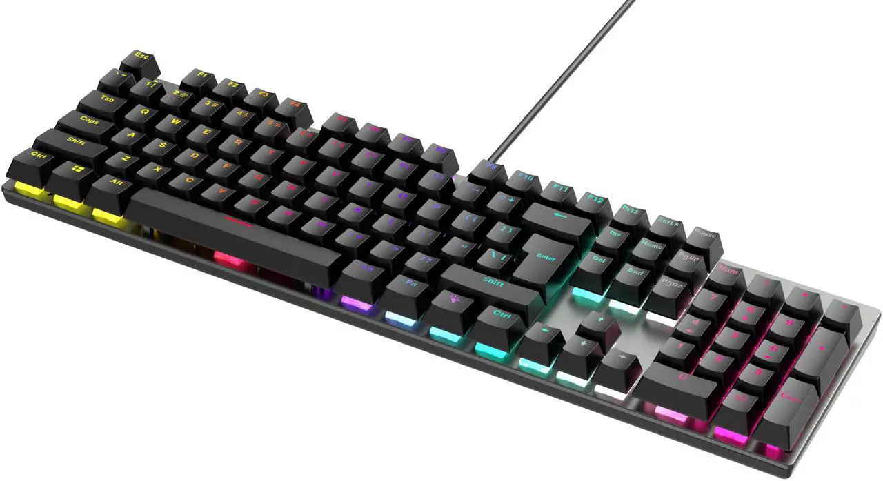 Alt view image 5 of 7 - Mechanical Keyboard, TROPRO TGK05 Gaming Keyboard LED Backlit Wired Keyboard with Blue Switches for Windows PC Office and Working (Black, 104 Keys)