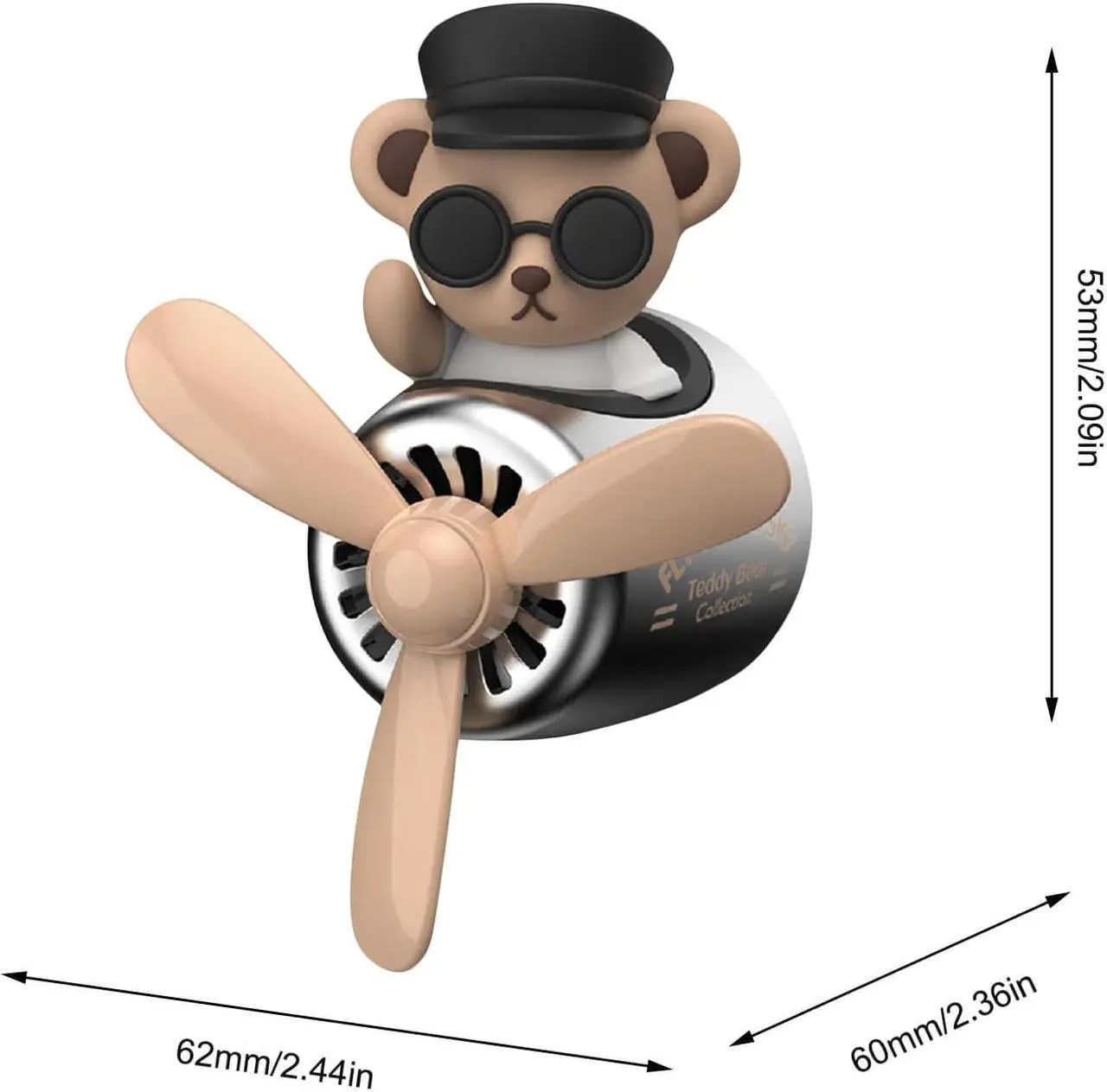 Alt view image 4 of 7 - Air Freshener Perfume Little Bear Pilot Automobile Interior Perfume Clip Car Diffuser Solid Aromatherapy Vent Freshener Car Interior Accessories Fragrance Ornament