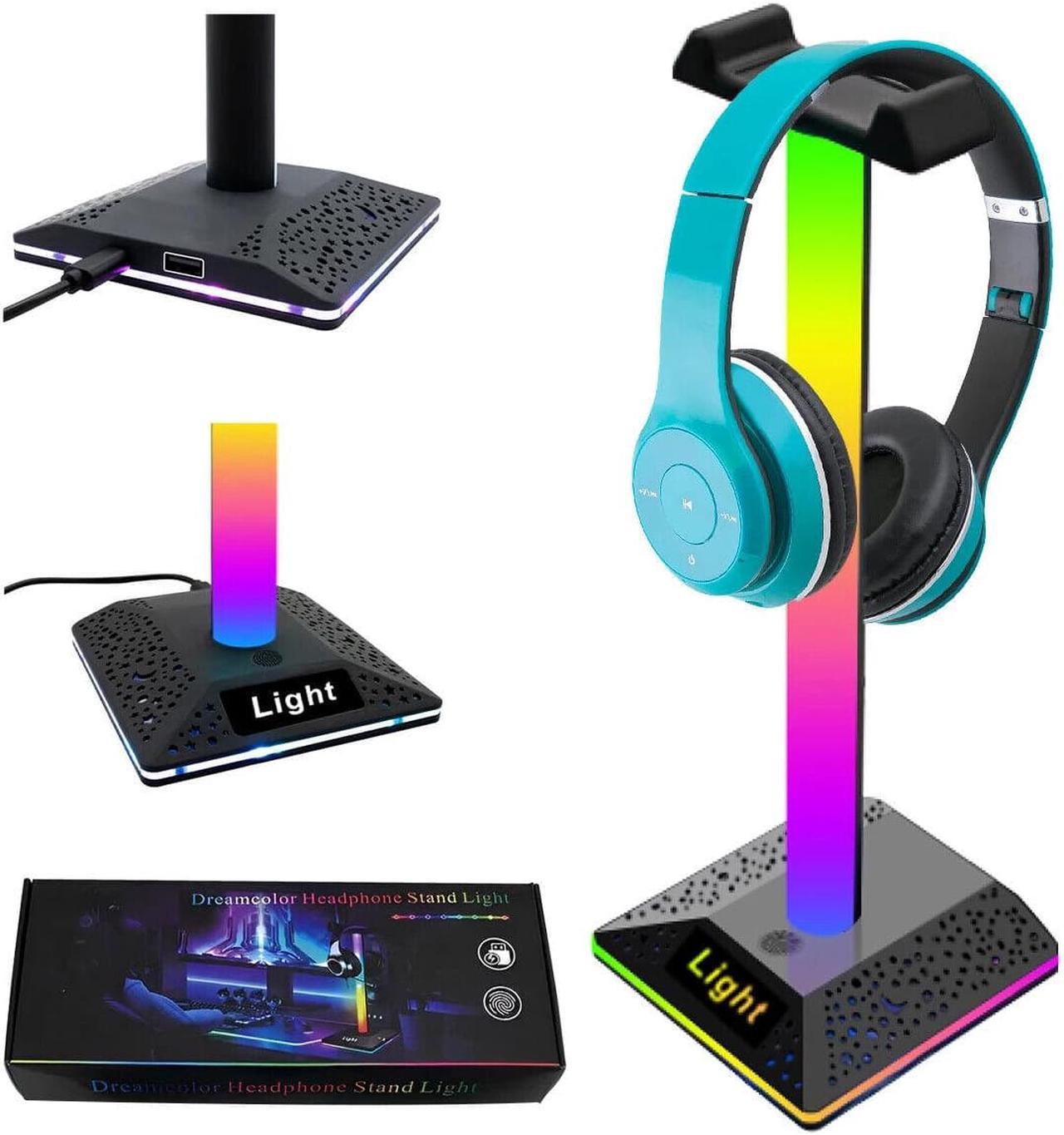 RGB Gaming Headphone Stand Dual USB Port Touch Control Desk Gaming Headset Holder