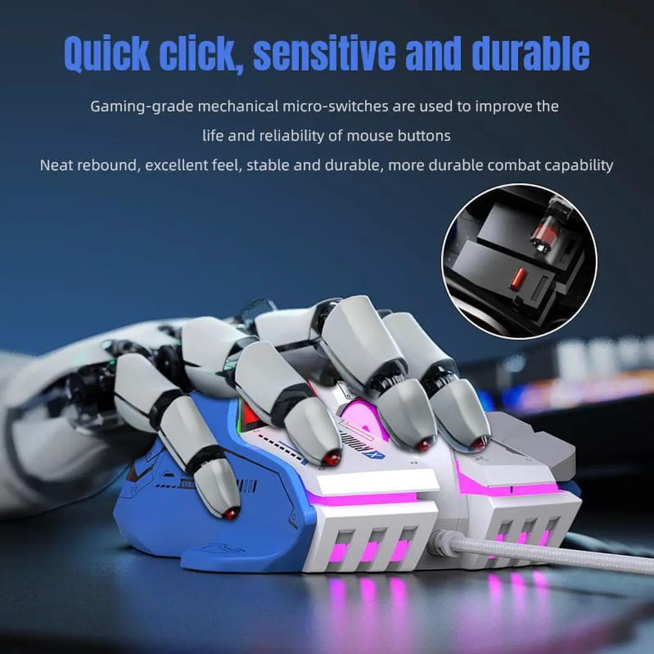 Alt view image 5 of 6 - RGB Gaming Mouse Backlit Wired Ergonomic 10 Button Programmable Mouse ,UP to 12800 DPI, RGB,10 Programmable Buttons