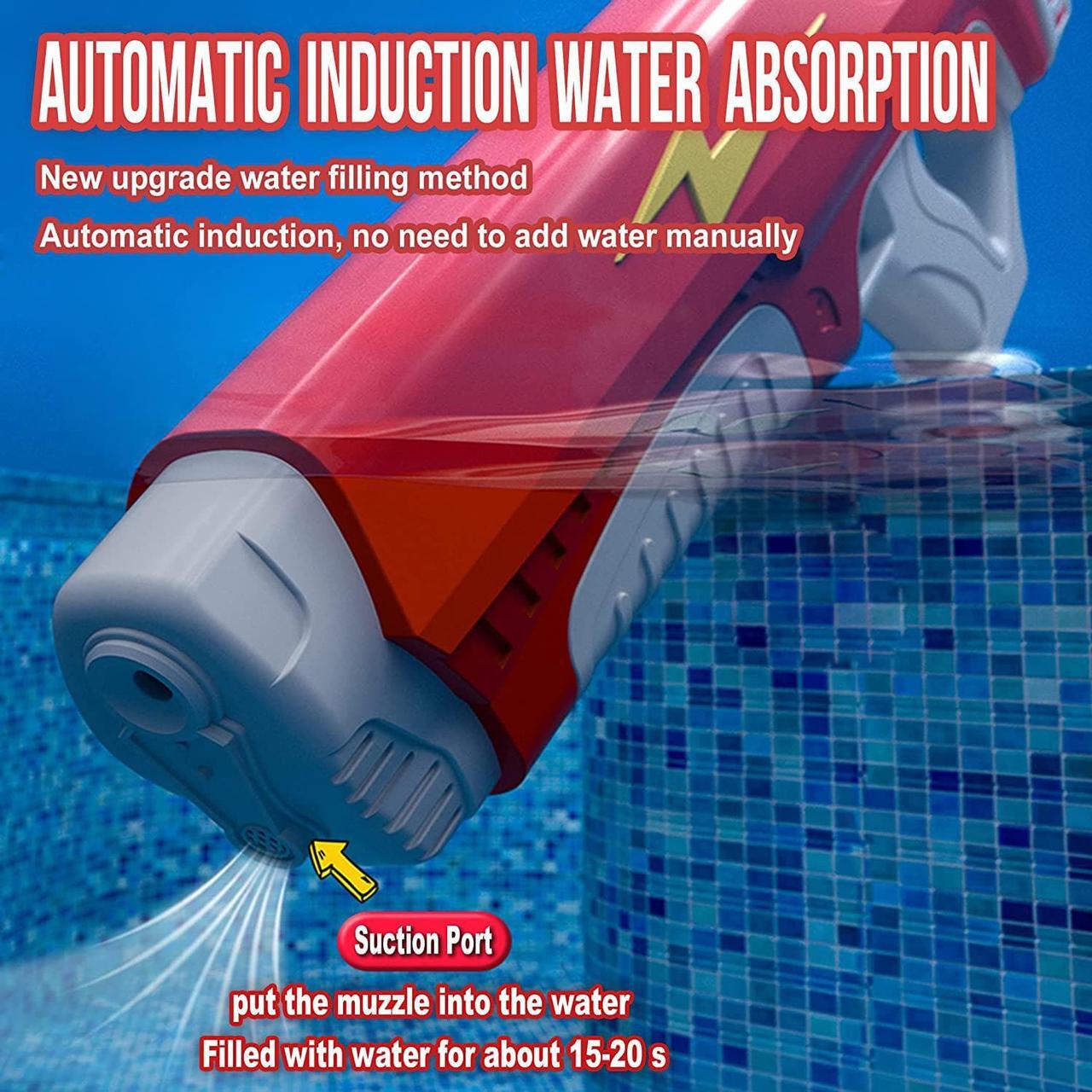Alt view image 4 of 7 - Electric Water Gun, 500CC High Capacity High Pressure Squirt Guns for Adults and Kid, Automatic Induction Water Absorption, Range up to 32 FT, Summer Toys for Pool Party Beach Outdoor Activities