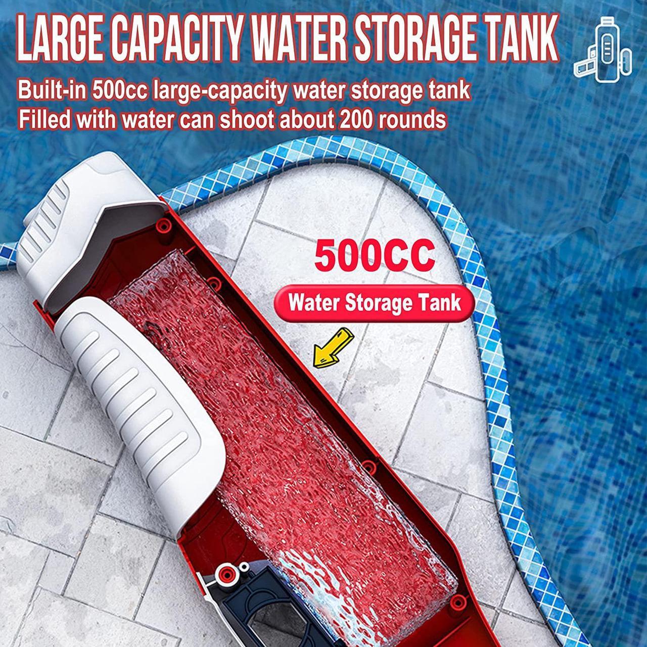 Alt view image 5 of 7 - Electric Water Gun, 500CC High Capacity High Pressure Squirt Guns for Adults and Kid, Automatic Induction Water Absorption, Range up to 32 FT, Summer Toys for Pool Party Beach Outdoor Activities