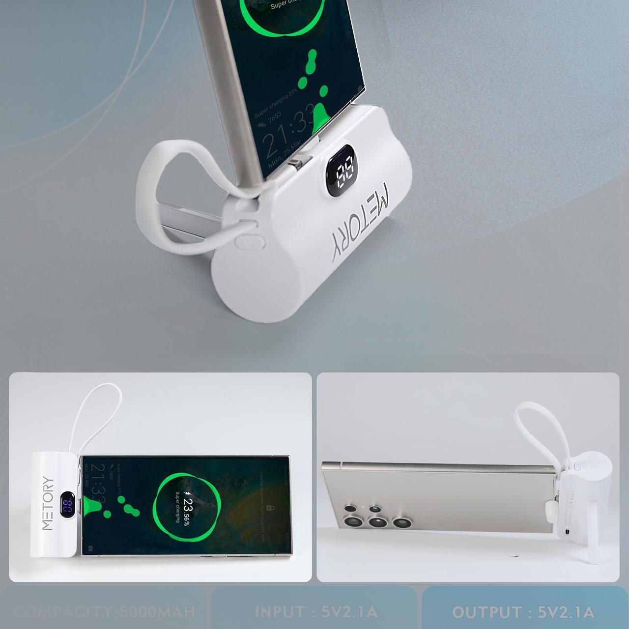 Alt view image 3 of 7 - Power Bank Battery Pack Compatible with Oculus/Meta Quest 1/2/3, 5000mAh Fast Charging and Lightweight Extended Battery for Extra 2.5 Hours Playtime (With 90 Degree Adapter)