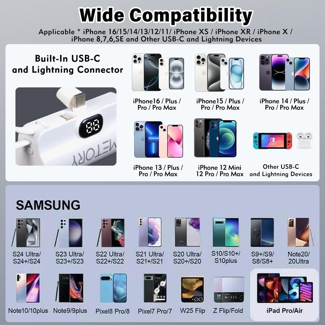 Alt view image 2 of 7 - Power Bank Battery Pack Compatible with Oculus/Meta Quest 1/2/3, 5000mAh Fast Charging and Lightweight Extended Battery for Extra 2.5 Hours Playtime (With 90 Degree Adapter)