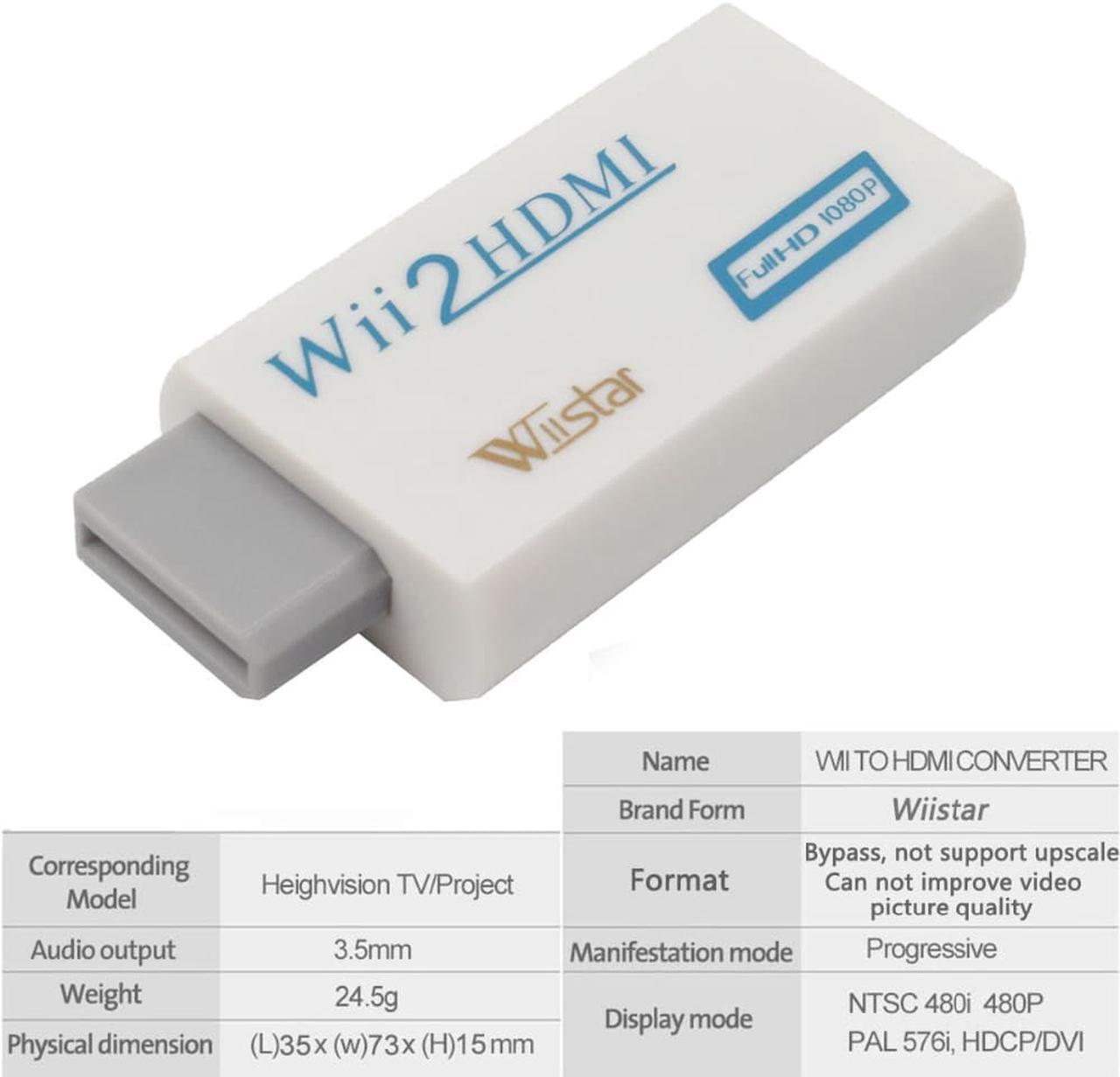 Alt view image 4 of 6 - Wii to HDMI Adapter Converter with 3.5mm jack Audio Support Full HD 720P 1080P for Adapter for HDTV PC Monitor Display