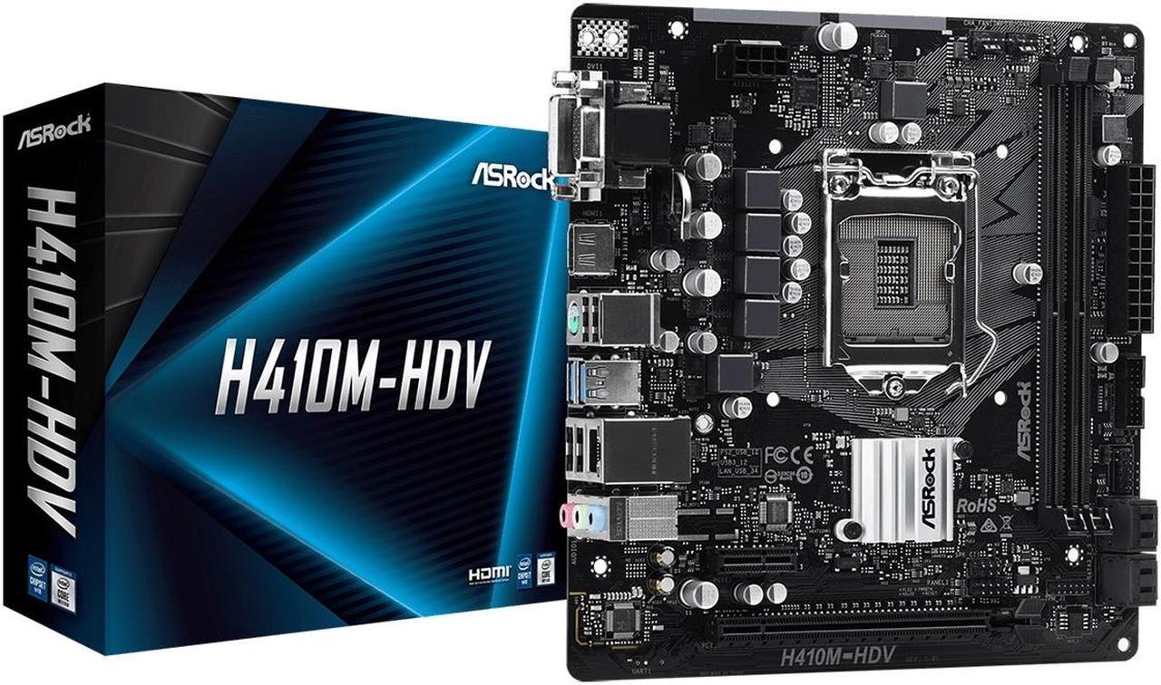 Alt view image 4 of 5 - ASRock H410M-HDV LGA 1200 Intel H410 Micro ATX Intel Motherboard