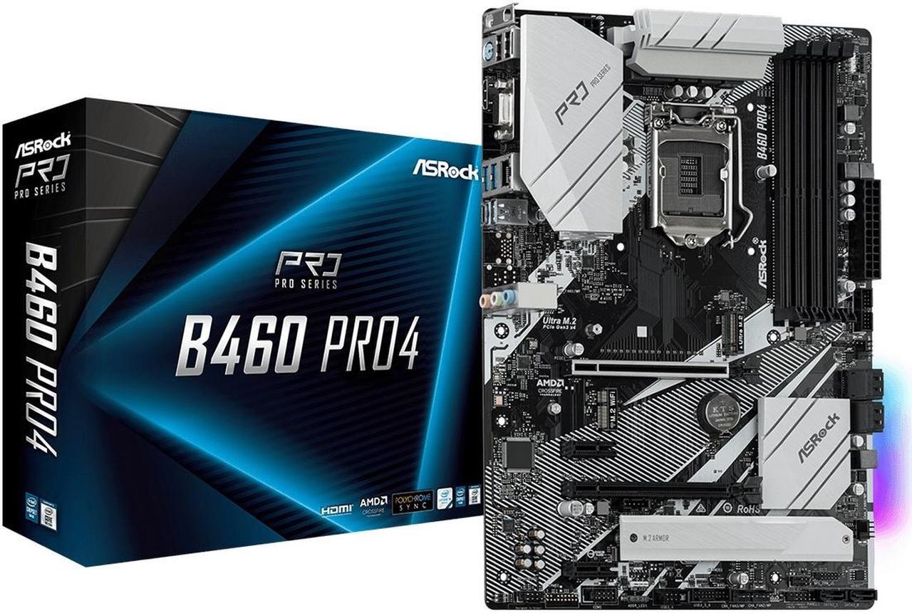Main image of ASRock B460 PRO4 LGA 1200 Intel B460 SATA 6Gb/s ATX Intel Motherboard
