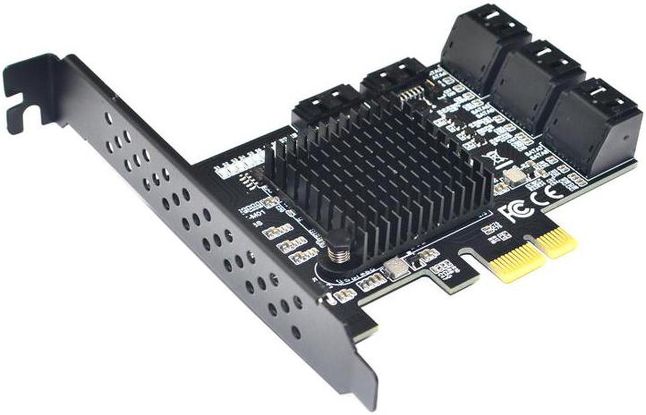 Alt view image 3 of 6 - 88SE9215 Chip 8 Ports SATA 3.0 to PCIe Expansion Card PCI Express SATA Adapter SATA 3 Converter with Heat Sink for HDD PCIE SATA
