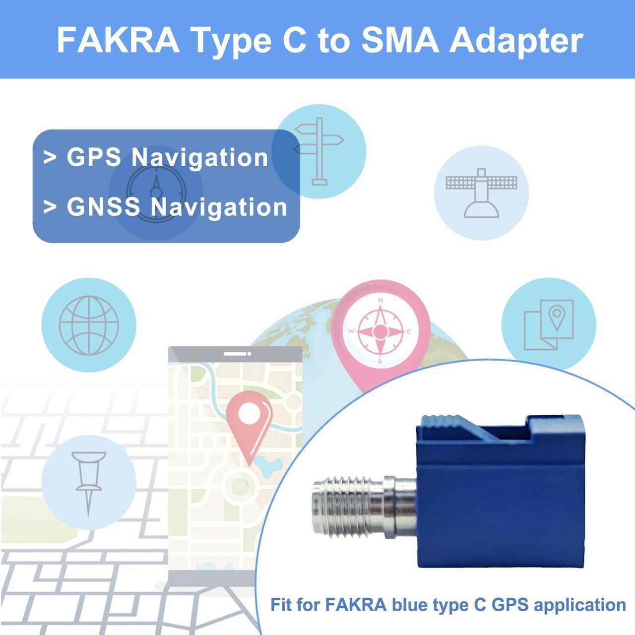 Alt view image 2 of 7 - Maswell Fakra C Female to SMA Female Interseries Adapter Blue Universal Compatibility for GPS Multi-Function Antennas Automotive Antenna Signal Adapter