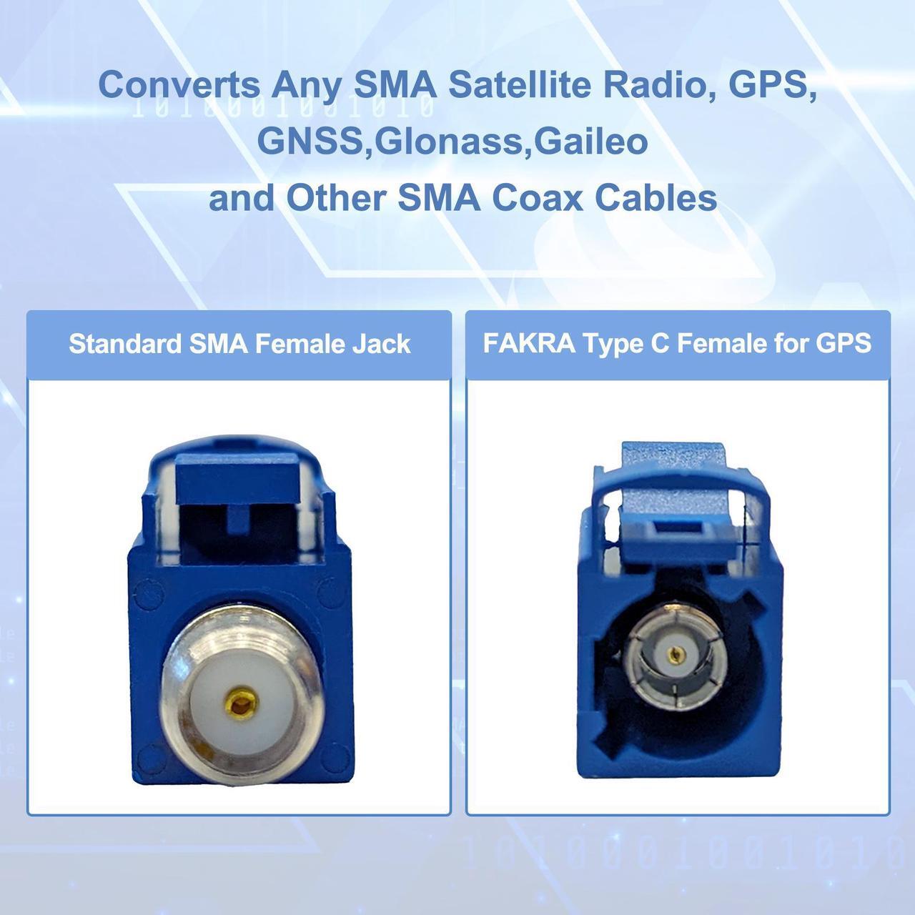Alt view image 4 of 7 - Maswell Fakra C Female to SMA Female Interseries Adapter Blue Universal Compatibility for GPS Multi-Function Antennas Automotive Antenna Signal Adapter