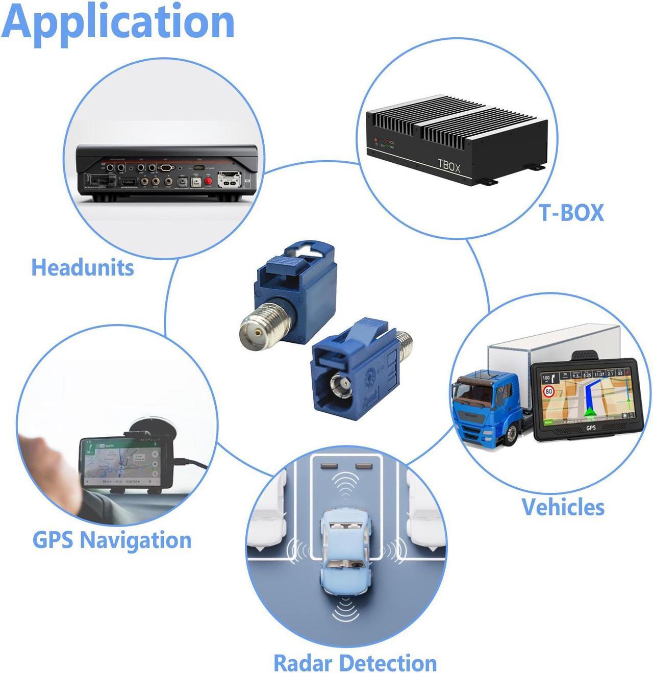 Alt view image 7 of 7 - Maswell Fakra C Female to SMA Female Interseries Adapter Blue Universal Compatibility for GPS Multi-Function Antennas Automotive Antenna Signal Adapter