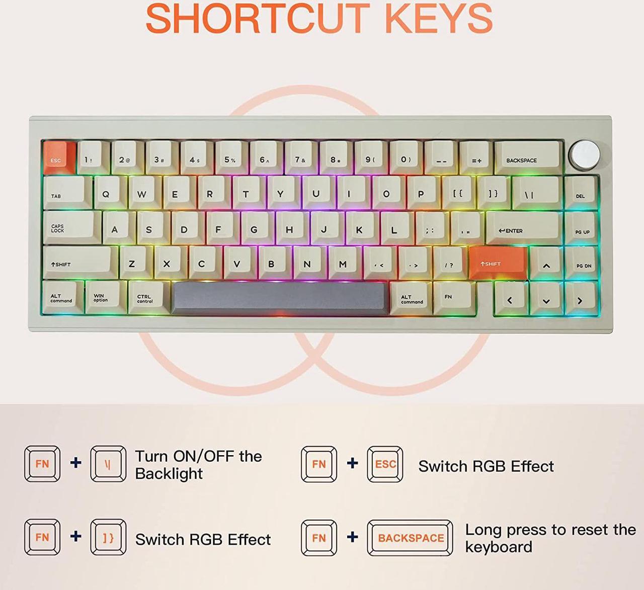 Alt view image 3 of 7 - EPOMAKER CIDOO V65 V2 Wireless/Wired Mechanical Keyboard, 65% Hot Swappable Gasket Mount Gaming Keyboard, with VIA Programmable Software, Aluminum CNC Casing, Poron Foam, Knob for Linux/Win/Mac