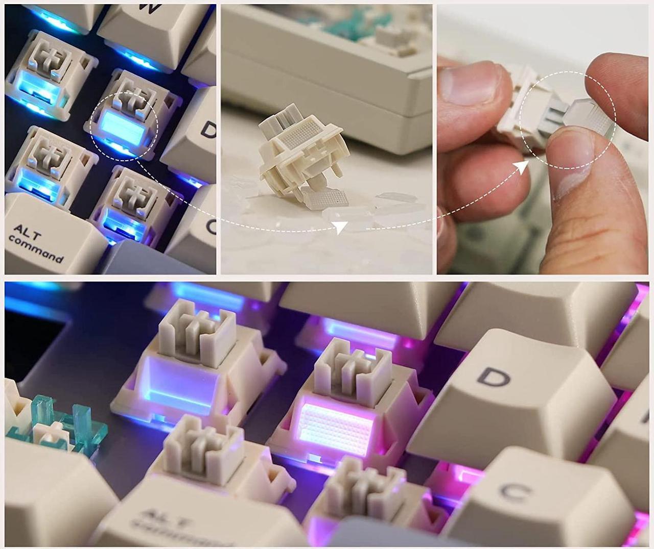 Alt view image 4 of 7 - EPOMAKER CIDOO V65 V2 Wireless/Wired Mechanical Keyboard, 65% Hot Swappable Gasket Mount Gaming Keyboard, with VIA Programmable Software, Aluminum CNC Casing, Poron Foam, Knob for Linux/Win/Mac