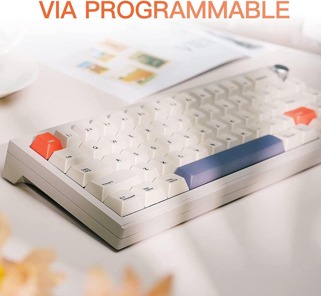 Alt view image 6 of 7 - EPOMAKER CIDOO V65 V2 Wireless/Wired Mechanical Keyboard, 65% Hot Swappable Gasket Mount Gaming Keyboard, with VIA Programmable Software, Aluminum CNC Casing, Poron Foam, Knob for Linux/Win/Mac