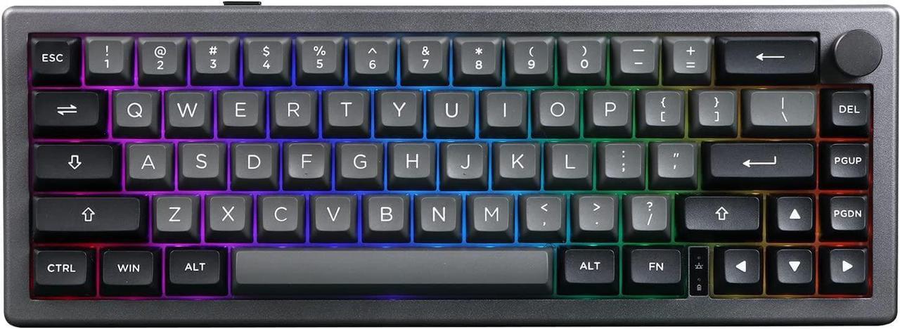 Main image of EPOMAKER EK68 65% Gasket NKRO Hot Swappable 2.4Ghz/Bluetooth 5.0/USB-C Wired Mechanical Gaming Keyboard with Knob, South-Facing LED, 3000mAh Battery, RGB Backlight for Win/Mac (Flamingo Switch )