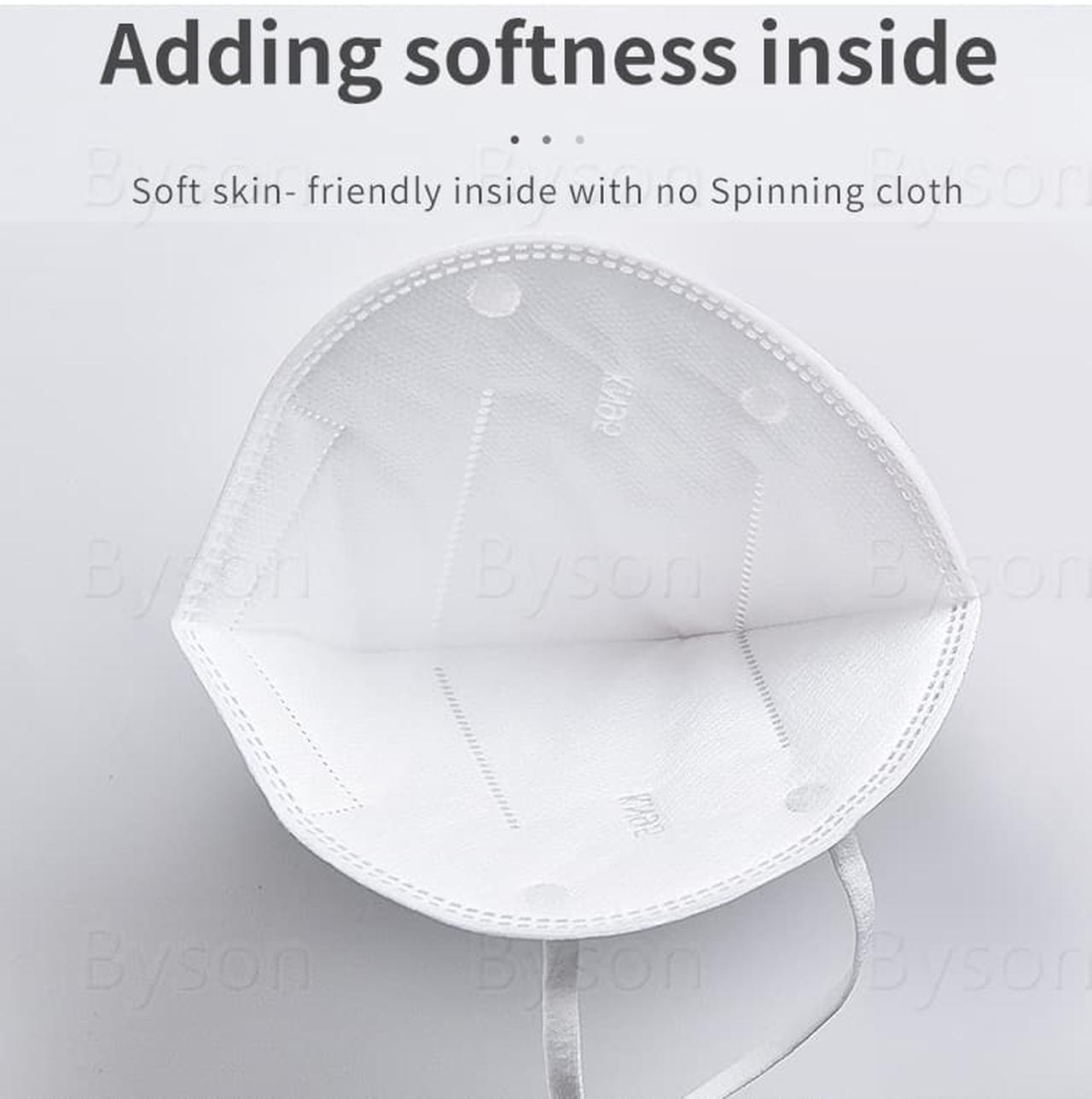 Alt view image 6 of 7 - 100PCS KN95 Mask, 5 layer Anti COVID-19 Virus Anti Pollution Earloop Face Mask for Personal Protective Respirator Reusable, Non-Disposable Face Mask Work Mask for Adult