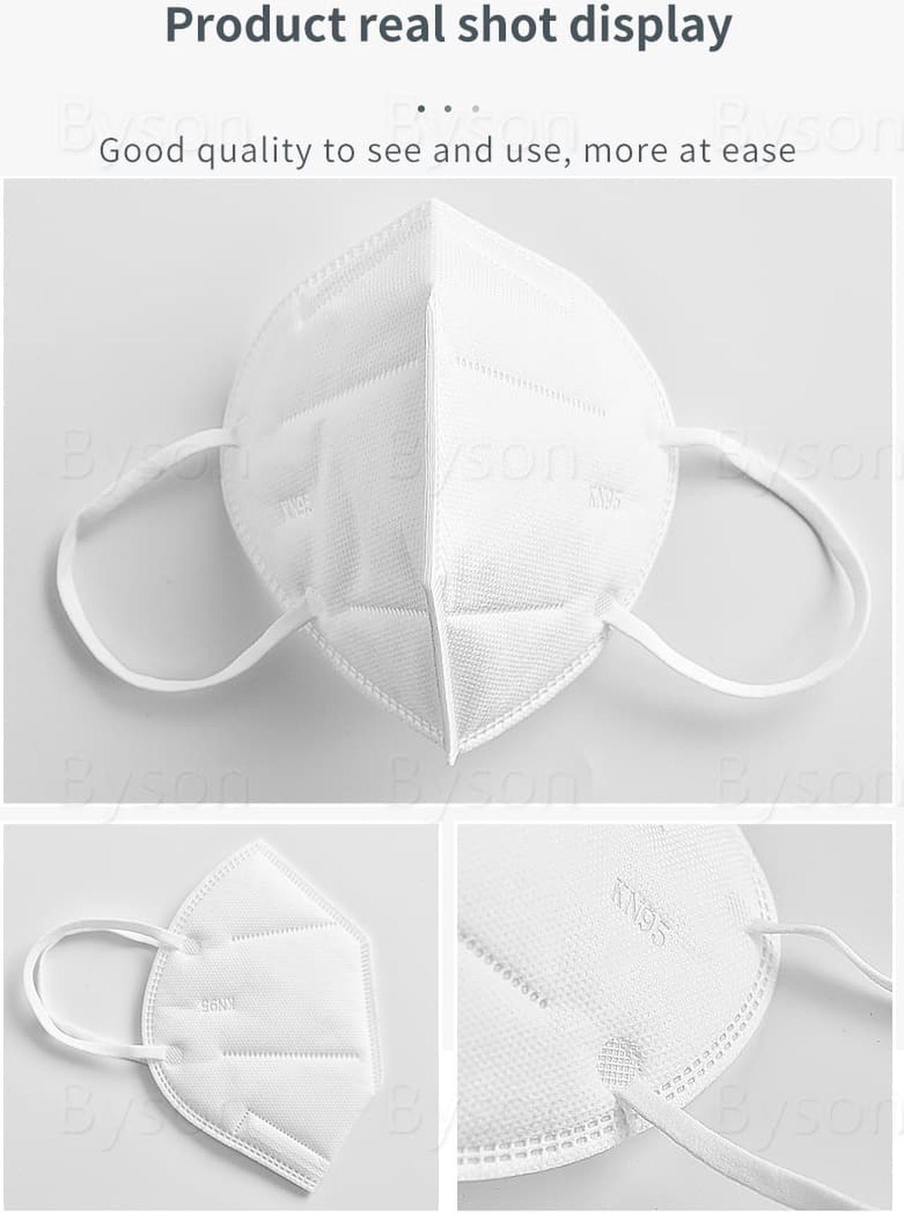 Alt view image 7 of 7 - 100PCS KN95 Mask, 5 layer Anti COVID-19 Virus Anti Pollution Earloop Face Mask for Personal Protective Respirator Reusable, Non-Disposable Face Mask Work Mask for Adult