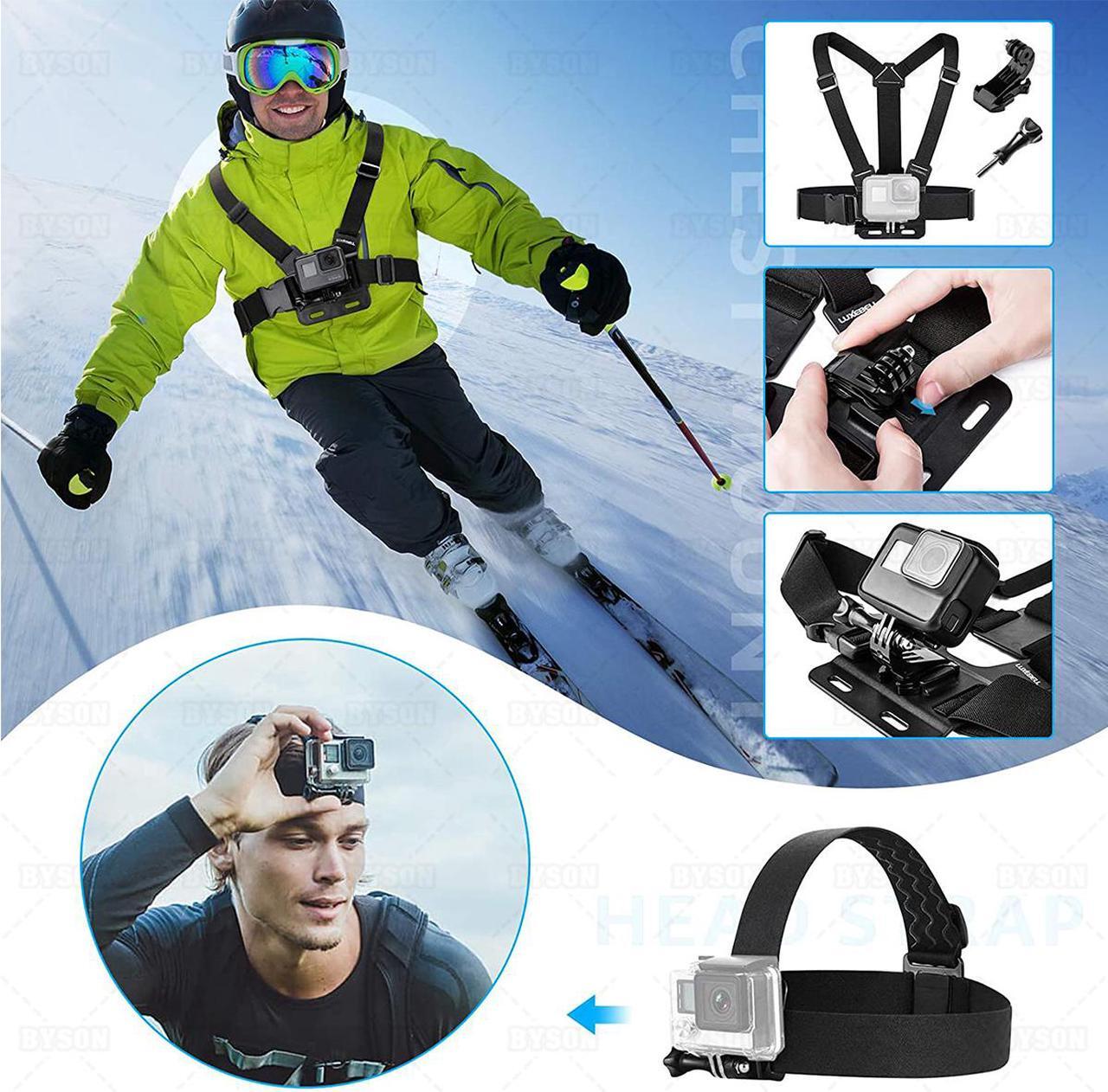 Alt view image 3 of 7 - Ackmioxy 14 in 1 Gopro Accessories Kit for Gopro Hero 9 Black AKASO EKEN H9R EK5000 EK7000 4K WiFi Action Camera Gopro Hero 8 7 6 5/Session 5/Hero 4/3+/3/2/1 Max Fusion