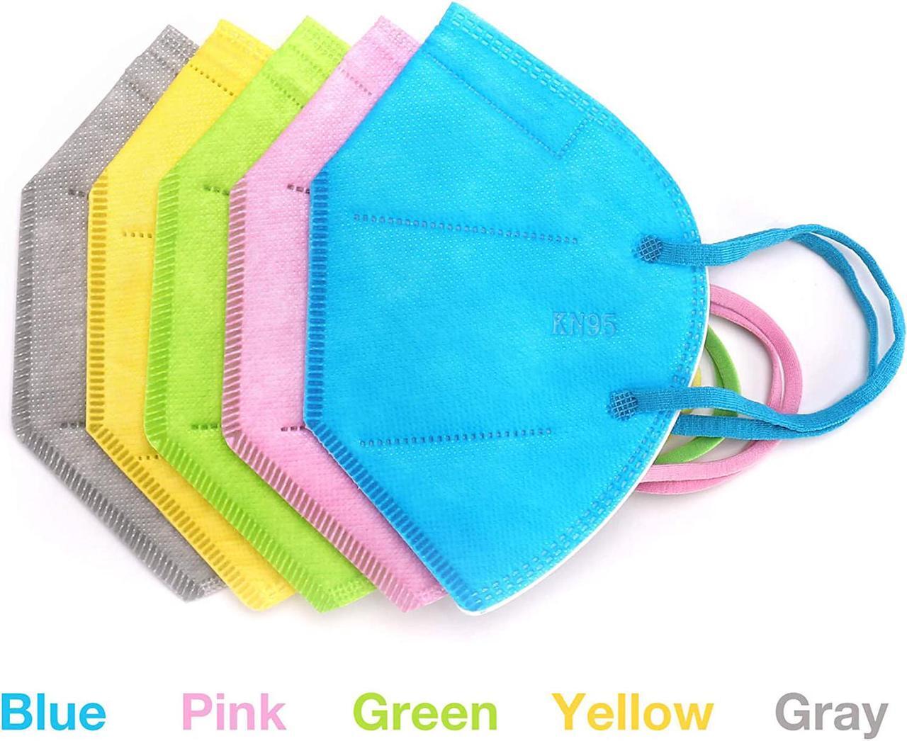 Alt view image 5 of 6 - 100Pcs KN95 Mask Multiple Color KN95 Mask Anti-Dust Anti-Virus  KN95 Face Masks, Non-Disposable 5-Ply Breathable Comfortable KN95 Mask Outdoor Reusable KN95 Face Masks for Adult & Kids (Grey)