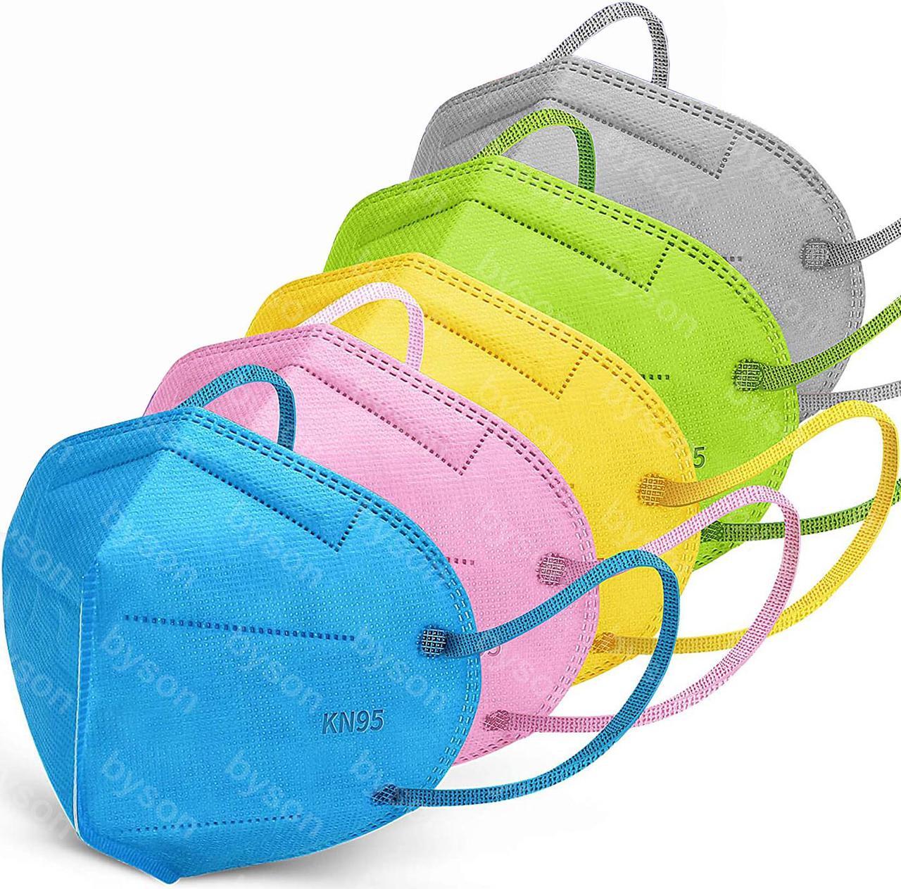 Main image of 100Pcs KN95 Mask Multiple Color KN95 Mask Anti-Dust Anti-Virus  KN95 Face Masks, Non-Disposable 5-Ply Breathable Comfortable KN95 Mask Outdoor Reusable KN95 Face Masks for Adult & Kids (Grey)