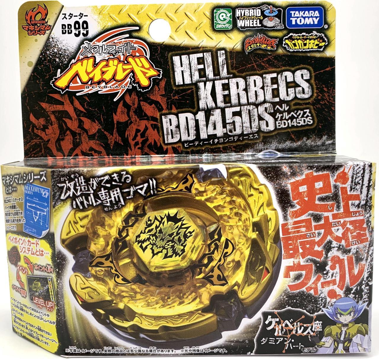 Main image of ORIGINALtakara Tomy Beyblade Metal Battle Fusion Top BB99 Hades / Hell Kerbecs BD145DS Masters 4D Spinning Top Battling Top