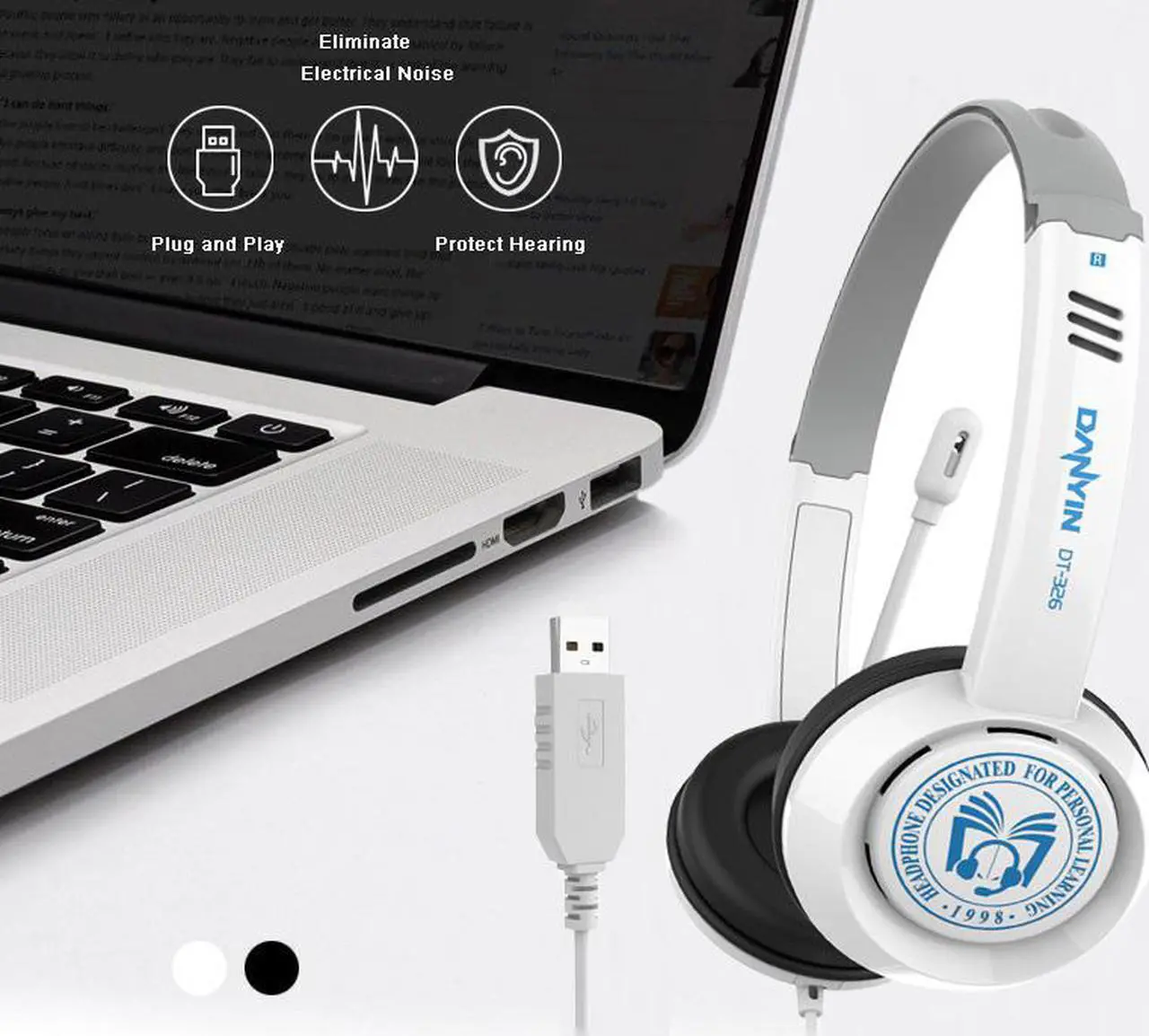 Alt view image 4 of 7 - USB Headset with Noise Cancelling Microphone and Volume Control for Call Center PC Chat Skype Dragon Nuance Voice Recognition Speech Dictation