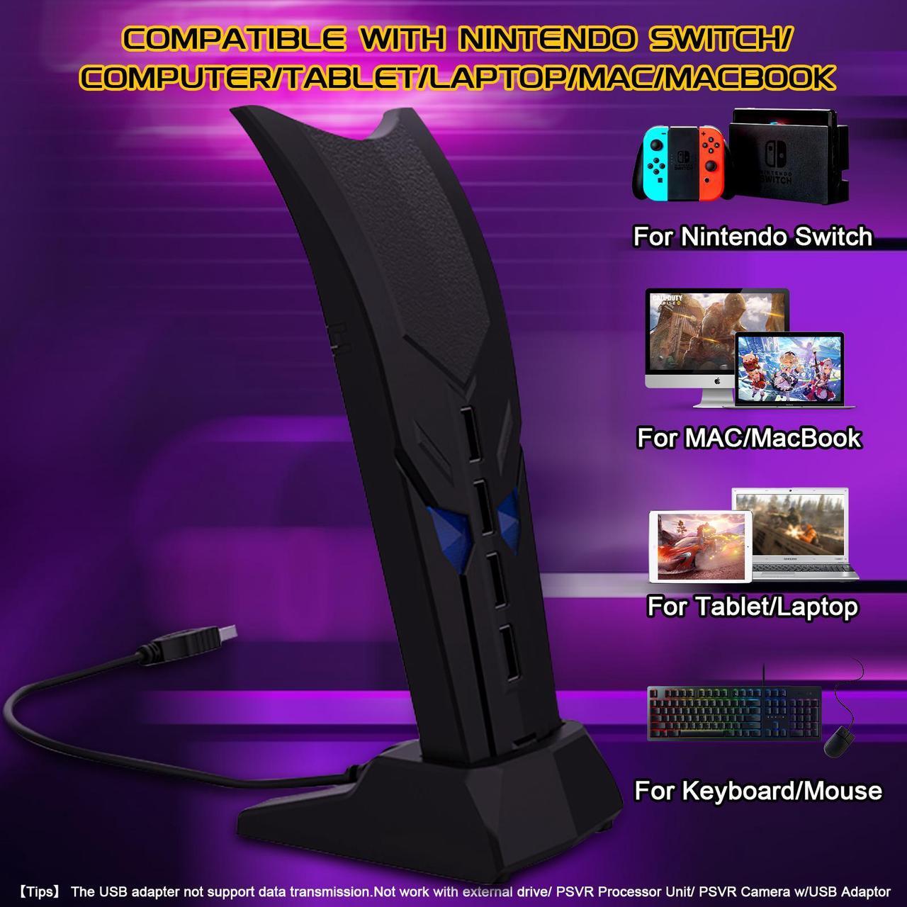 Alt view image 6 of 6 - USB Hub for PS5, Joso 4 Port USB 2.0 Adapter with USB Converter Cable for PS4/PS3/Xbox/N-Switch Console, Multi-Platform Compatible with Keyboard/Mouse, PC, Laptop, Extended Game Ports, Plug and Play