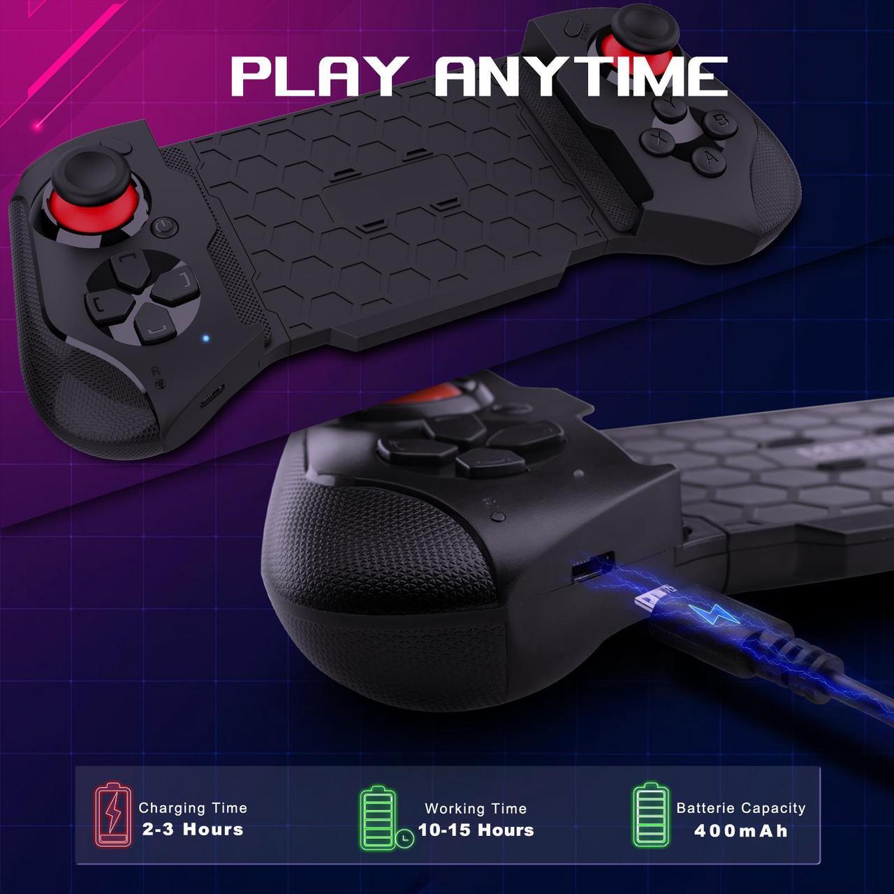 Alt view image 5 of 7 - Joso Mobile Gaming Controller for Android iOS and PC, Bluetooth Controller for iPhone, iPad, Tablet, MacBook, Samsung Galaxy, Xiaomi, COD Mobile, Genshin Impact, Diablo, Cloud Gaming - Direct Play