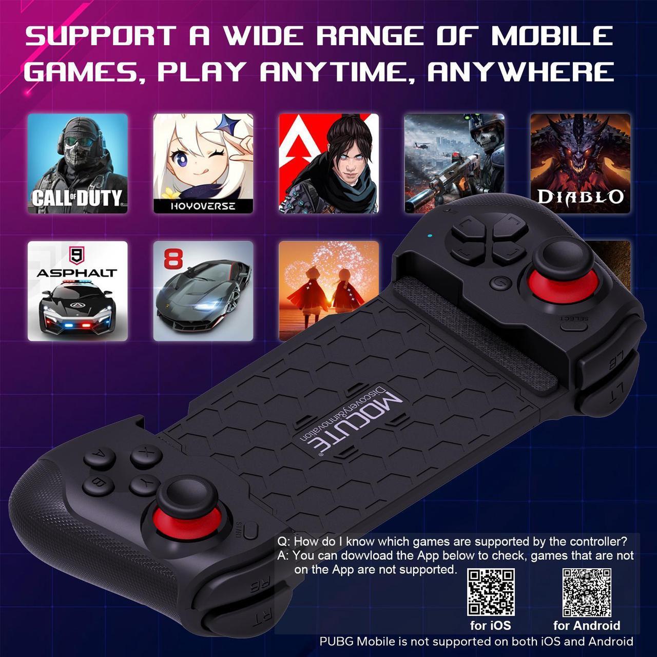 Alt view image 2 of 7 - Joso Mobile Gaming Controller for Android iOS and PC, Bluetooth Controller for iPhone, iPad, Tablet, MacBook, Samsung Galaxy, Xiaomi, COD Mobile, Genshin Impact, Diablo, Cloud Gaming - Direct Play