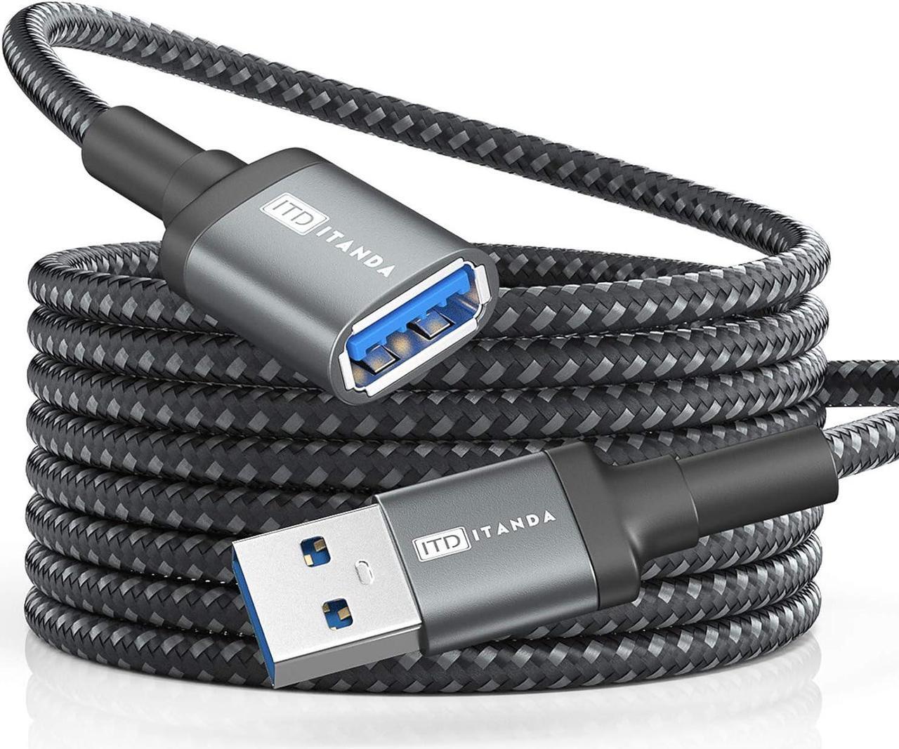 Main image of 10FT USB Extension Cable USB 3.0 Extension Cord Type A Male to Female5Gbps Data Transfer for Keyboard Mouse Playstation Xbox Flash Drive Printer Camera and More