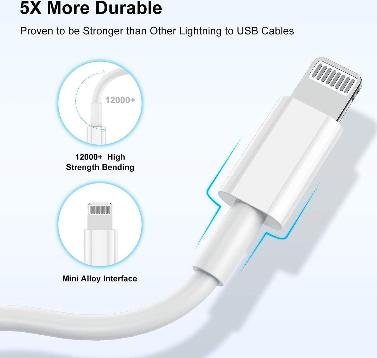 Alt view image 6 of 7 - Long iPhone 12 13 14 Fast Charger Cable 10ft [Apple MFi Certified] USB C to Lightning Cable Type C Port Support Apple Charging Cord for iPhone 14 Pro/14/13 Pro/12 Pro Max/12 Mini/11 Pro/XS/XR/iPad.