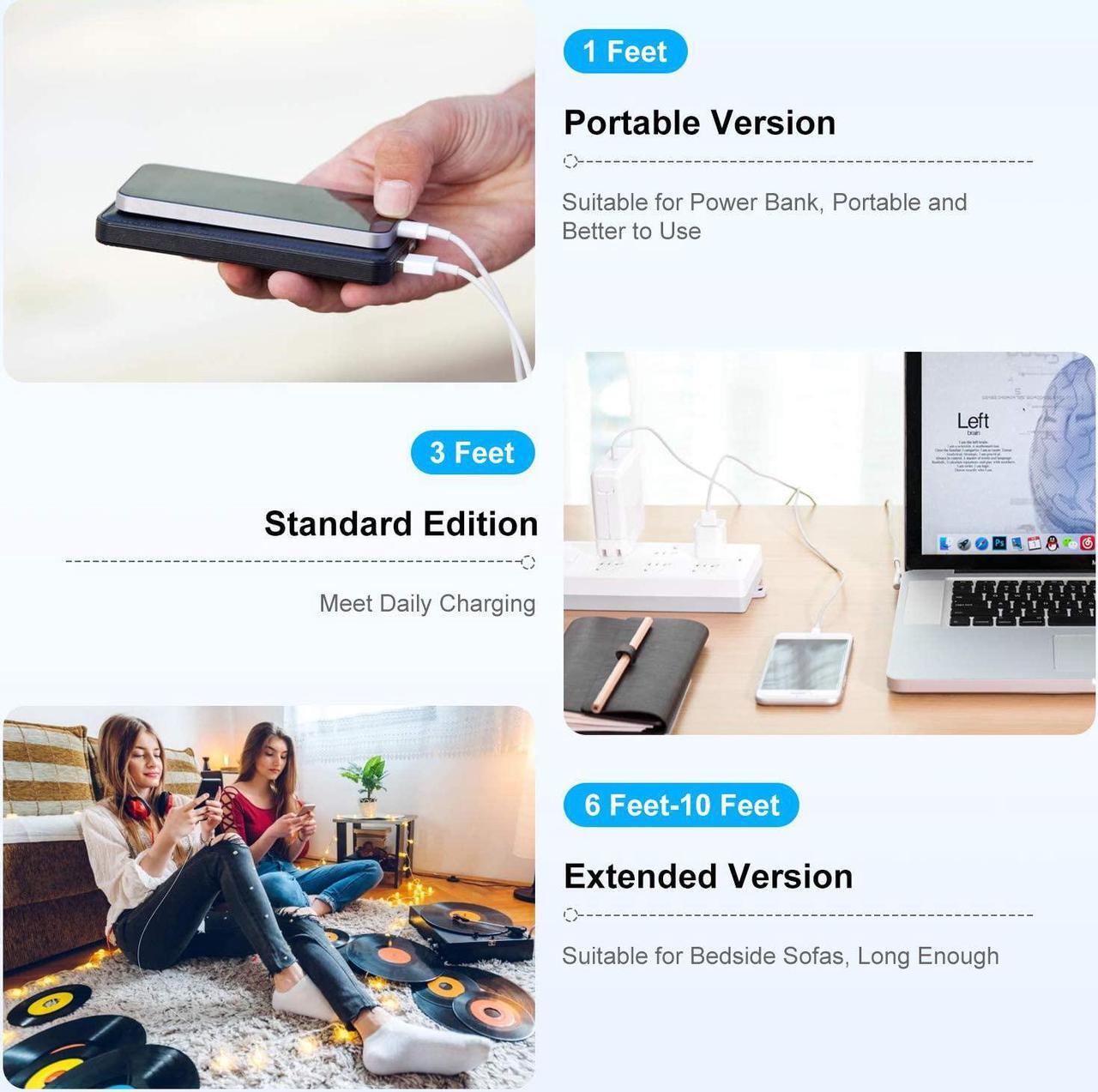 Alt view image 7 of 7 - 3ft iPhone Charger Apple MFi Certified Apple Lightning to USB Cable 3 Feet Fast Apple Charging Cable Cord 3 Foot for iPhone 14 Pro Max/13/13 Mini/13 Pro/12/11 Pro/11/XS MAX/XR/8/7/6s/5S/iPad