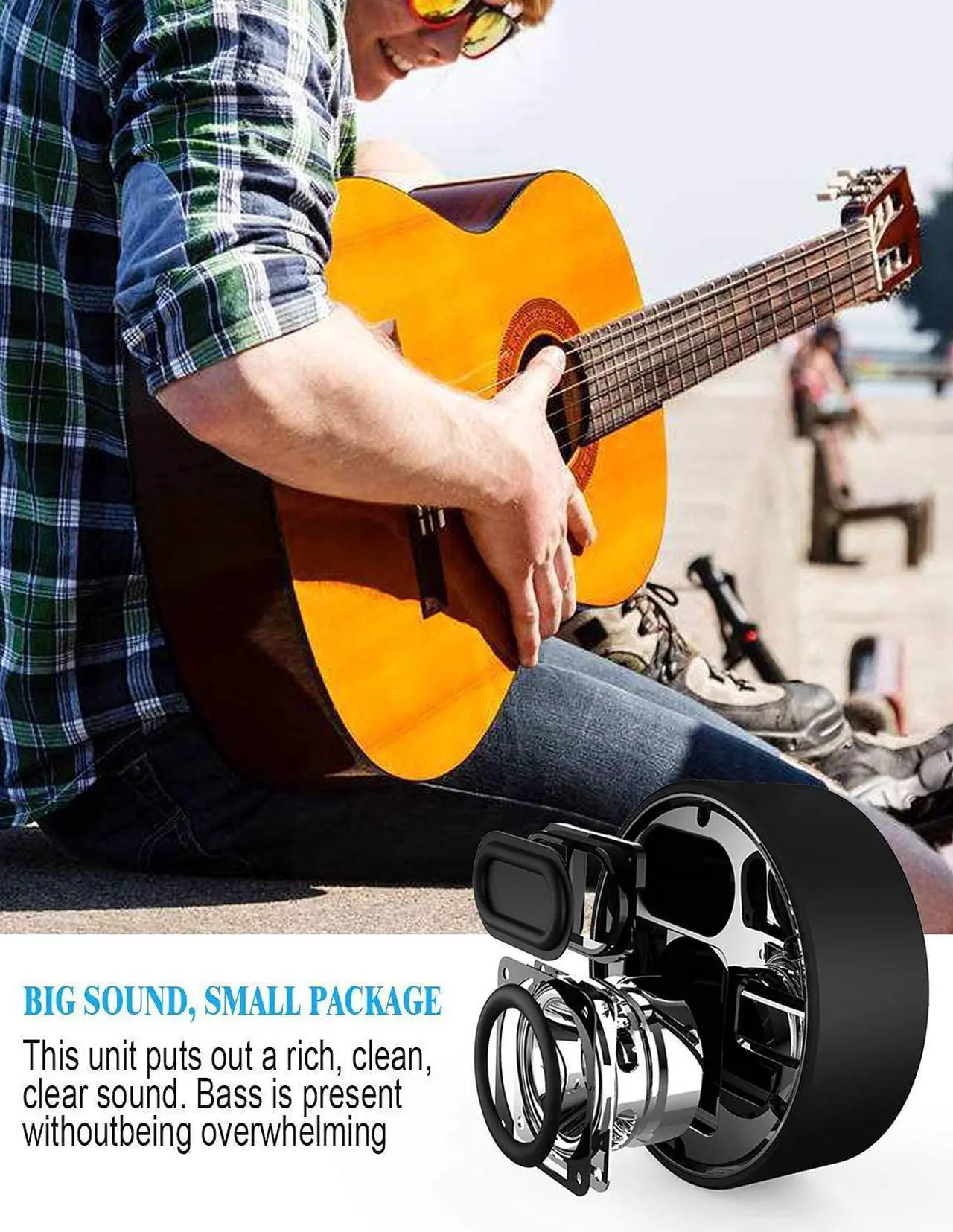 Alt view image 7 of 7 - INSMY C12 IPX7 Waterproof Shower Bluetooth Speaker, Portable Small Speaker, Speakers Bluetooth Wireless Loud Clear Sound Support TF Card Suction Cup for Kayak Canoe Beach Gift (Black)