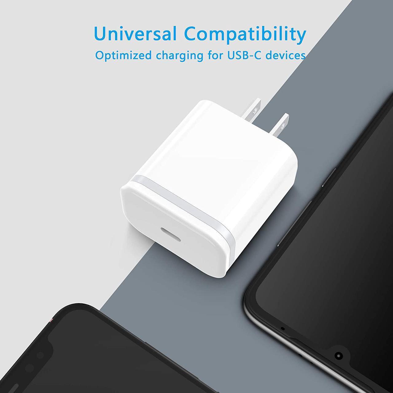 Alt view image 2 of 6 - for iPhone 16 15 14 13 12 11 Charger Cube 3-Pack Plug Charging Block for 16 15 14 13 12 11 Pro Max XS X XR SE 8 7 6 6S Plus Pad 20W USB C Power Adapter Fast PD USBC Wall Brick Type C Box