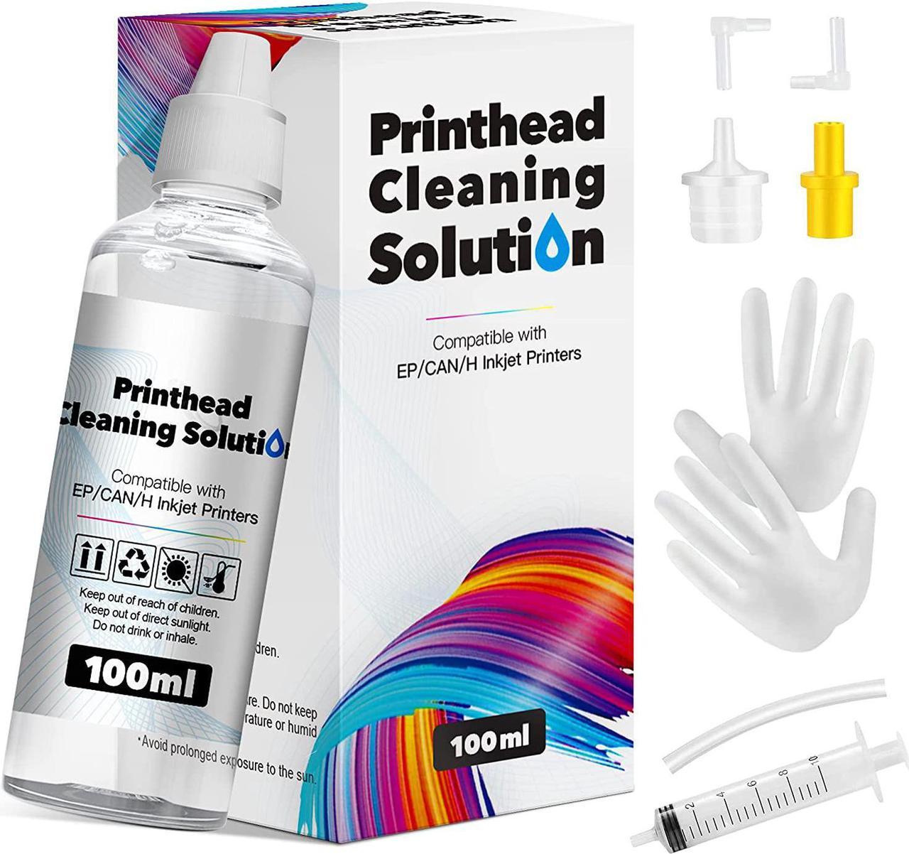 ecodot Universal Printhead Cleaning Kit Compatible  Canon Brother Inkjet Printers,Work with 8600 8610 ET-2650 WF-2650 WF-2750 WF-7710 WF-7720 ect Printers, High Efficiency Premium Syringe, 100ML