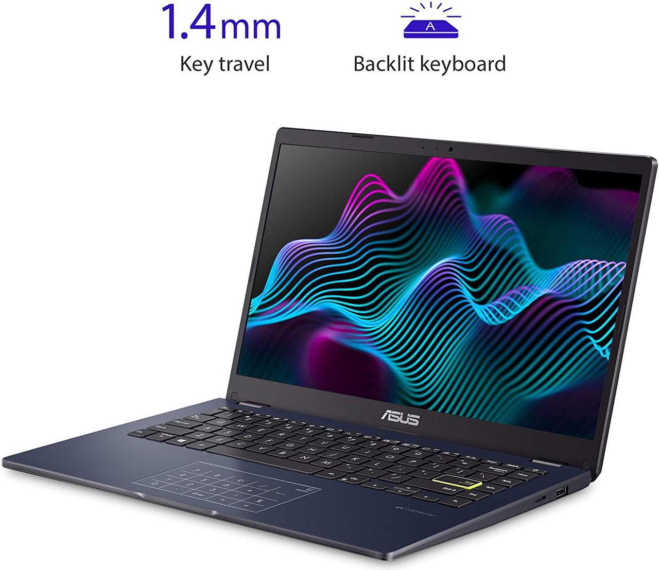 Alt view image 3 of 17 - ASUS Laptop L410 Ultra Thin Laptop, 14" FHD Display, Intel Celeron N4020 Processor, 4 GB RAM, 64 GB Storage, NumberPad, Windows 10 Home in S Mode, Star Black, L410MA-DB02
