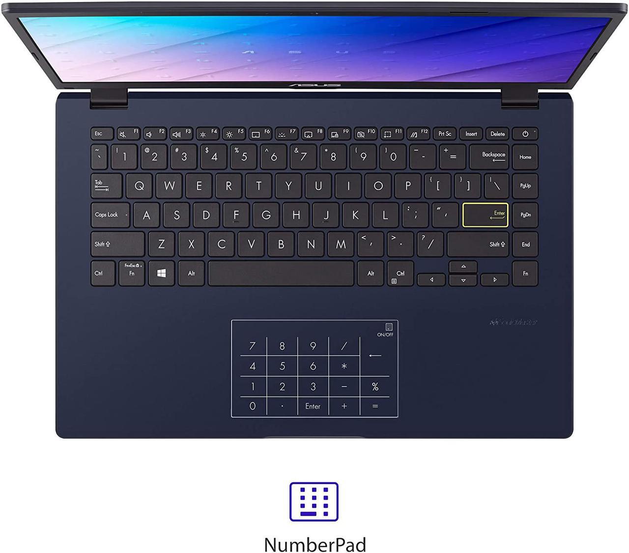 Alt view image 2 of 17 - ASUS Laptop L410 Ultra Thin Laptop, 14" FHD Display, Intel Celeron N4020 Processor, 4 GB RAM, 64 GB Storage, NumberPad, Windows 10 Home in S Mode, Star Black, L410MA-DB02