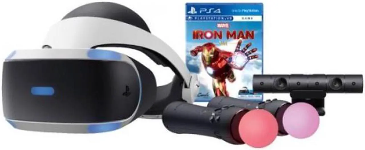 Alt view image 2 of 3 - Playstation Console and Playstation VR Bundle - PS5 Digital  Version with Wireless Controller, PSVR Headset, Camera, Move Motion Controller, Iron Man Game & Accessories
