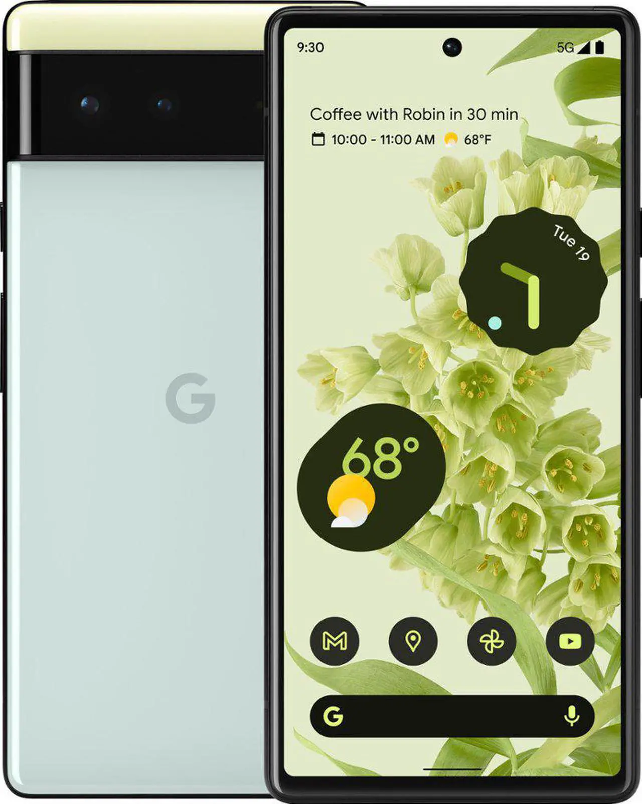 Google Pixel 6 Dual-SIM 128GB ROM + 8GB RAM (GSM | CDMA) Factory Unlocked 5G SmartPhone (Stormy Black)