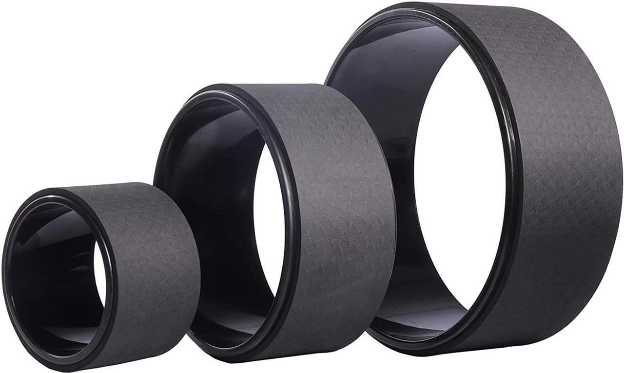 Main image of Vitos Fitness Yoga Wheel Roller for Extreme Yoga Pose, Stretching and Improving Back Bend Deepen Practice Release Tight Muscles (Black Set of 3)